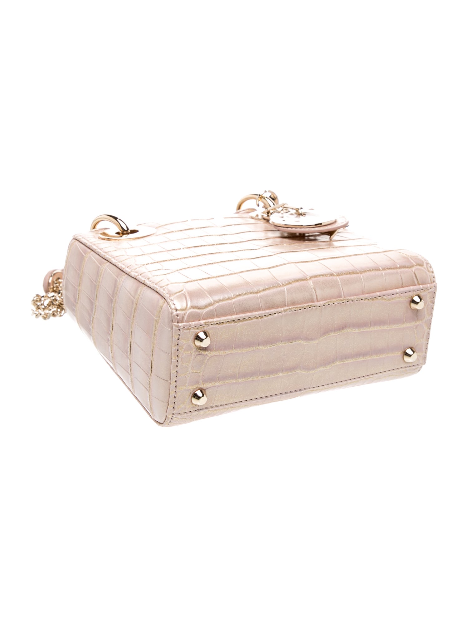 ディオール Christian Dior Alligator Lady Dior - Metallic Handle Bags
