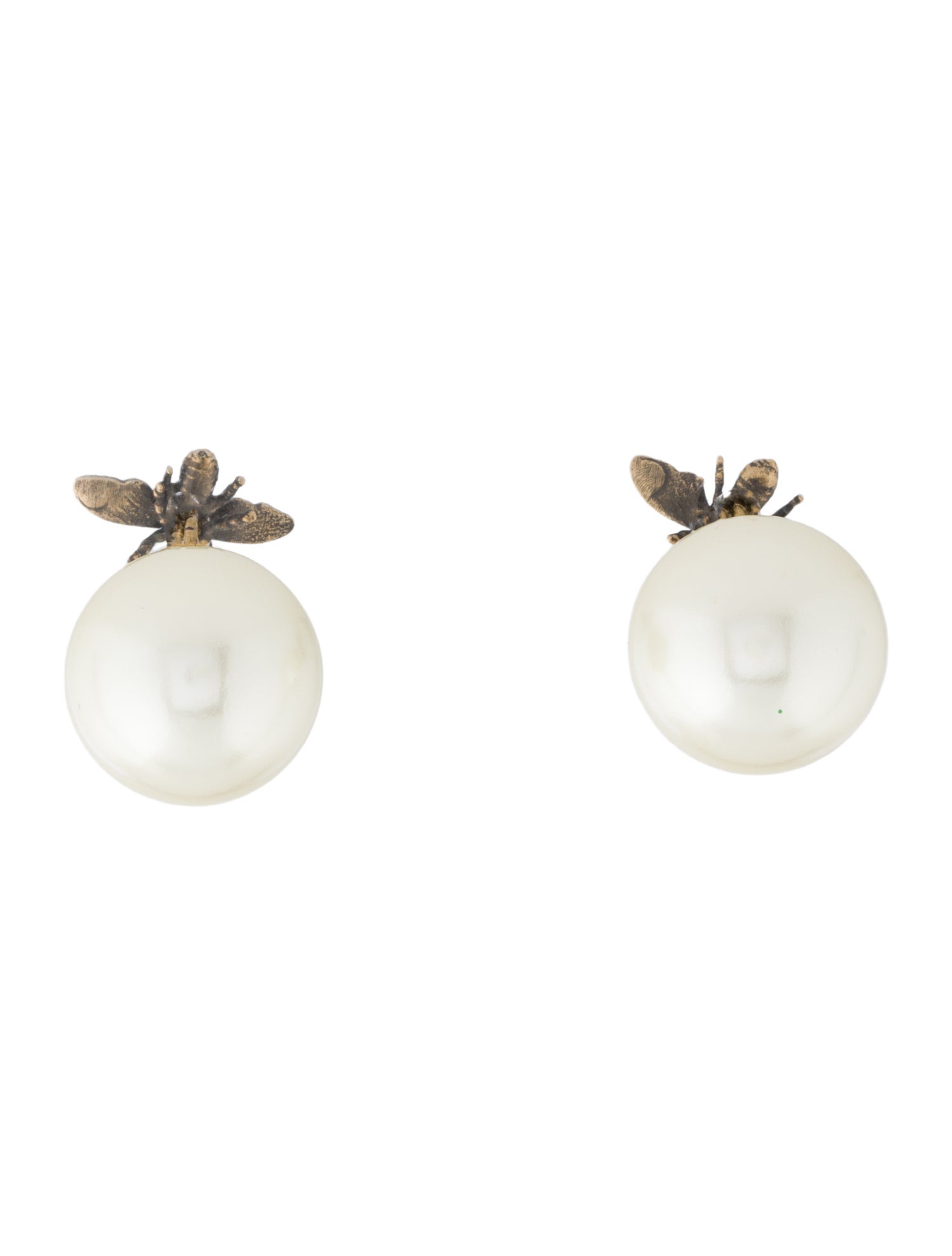 Christian Dior Faux Pearl Bee Tribales Earrings