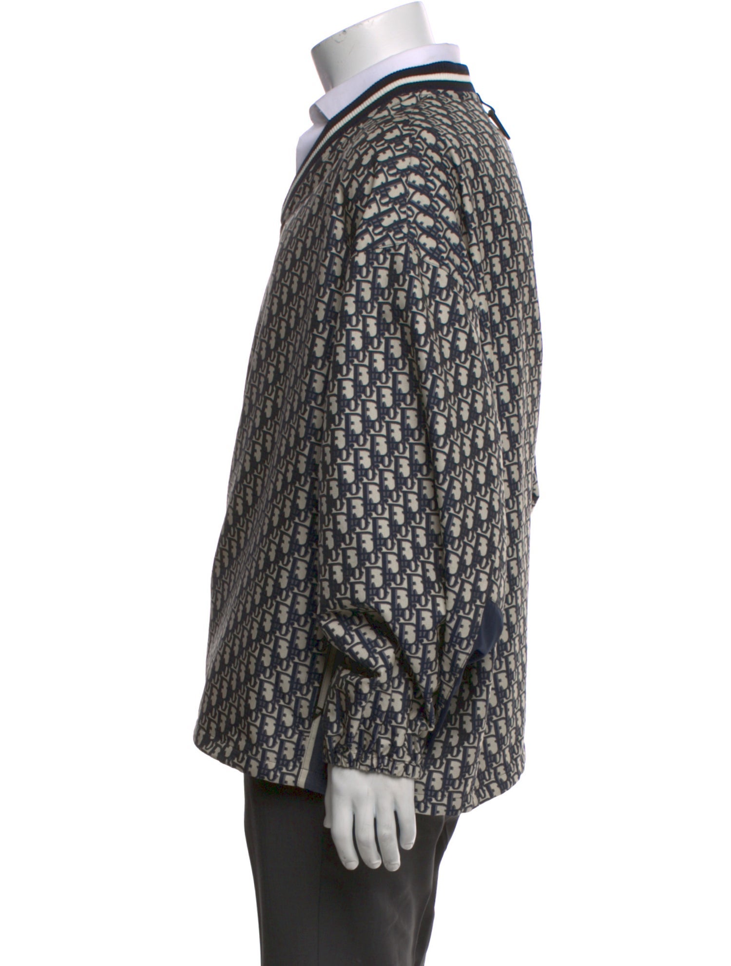 Christian Dior Oblique Jacquard V-Neck Pullover
