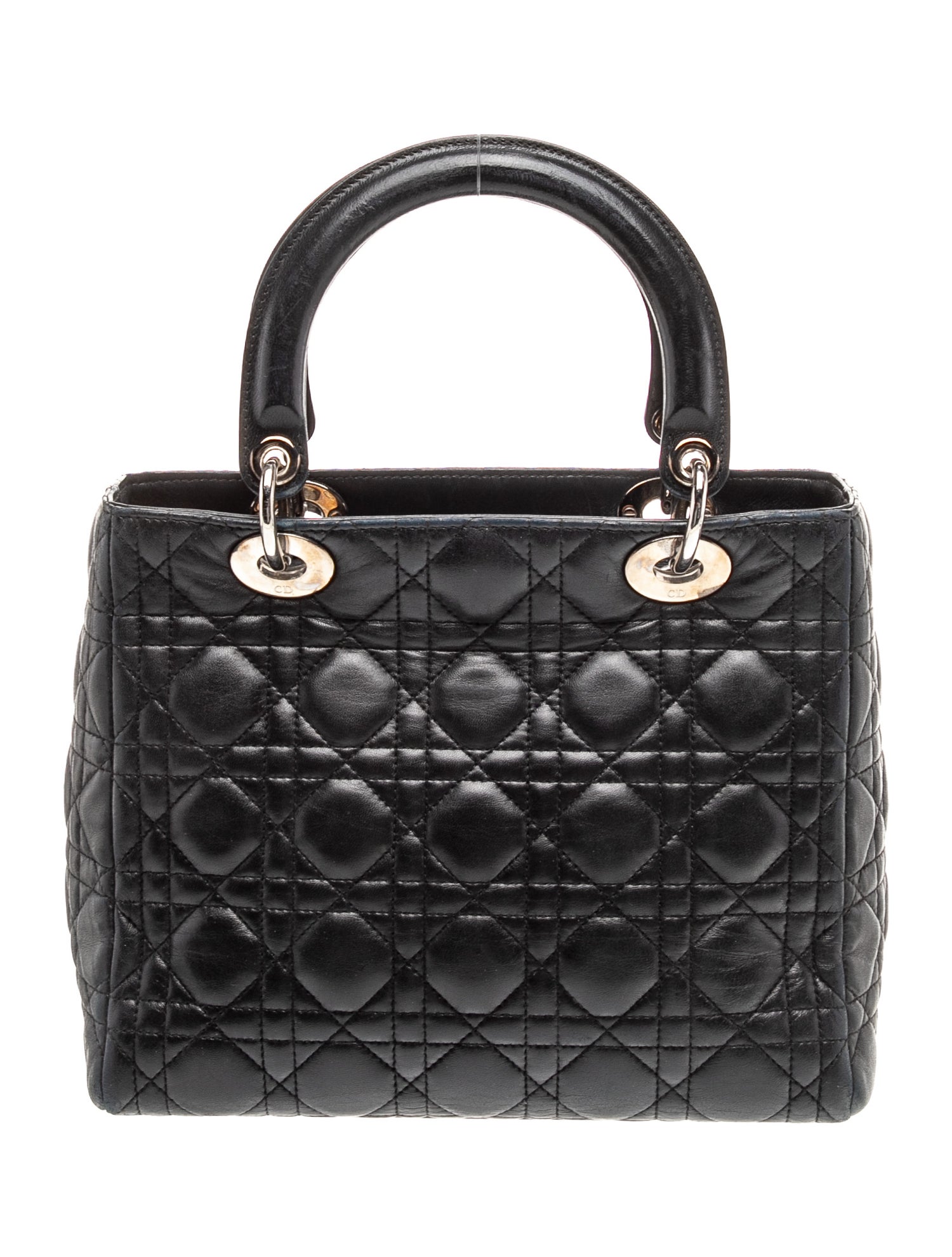 Christian Dior Cannage Lady Dior Medium Vintage - Black Handle