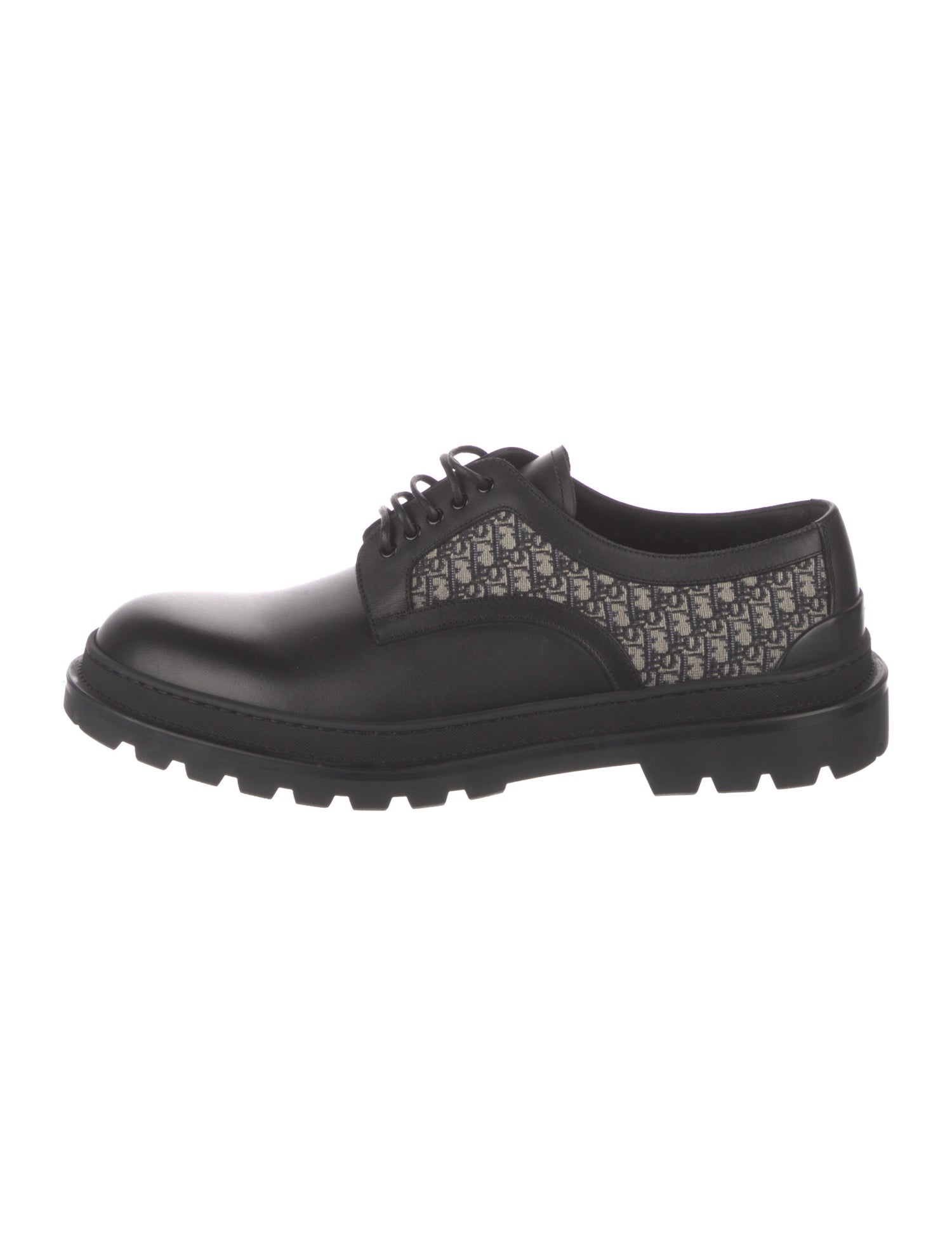 Christian Dior Oblique Jacquard Leather Derby Shoes