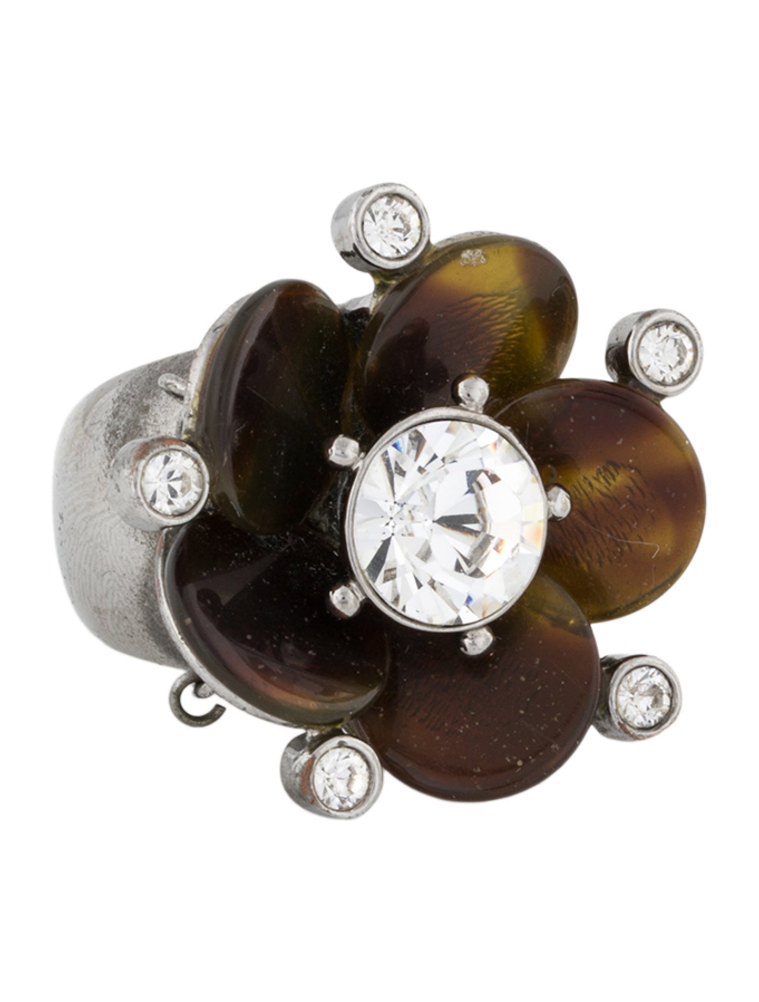 Christian Dior Resin & Crystal Cocktail Ring