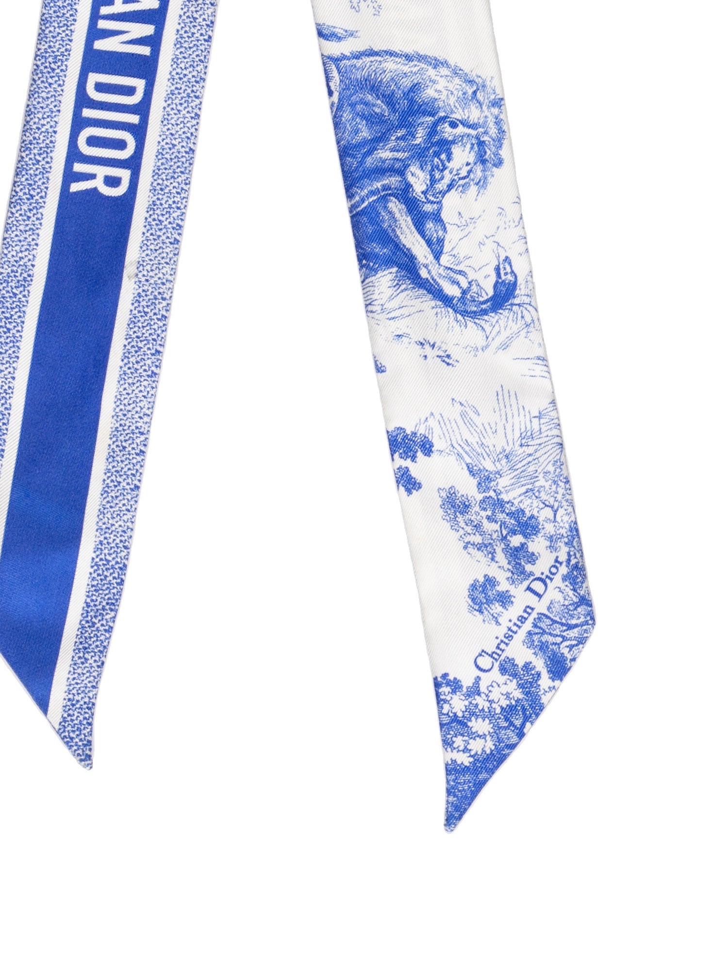 Christian Dior Toile De Jouy Sauvage Mitzah Silk Scarf - Blue
