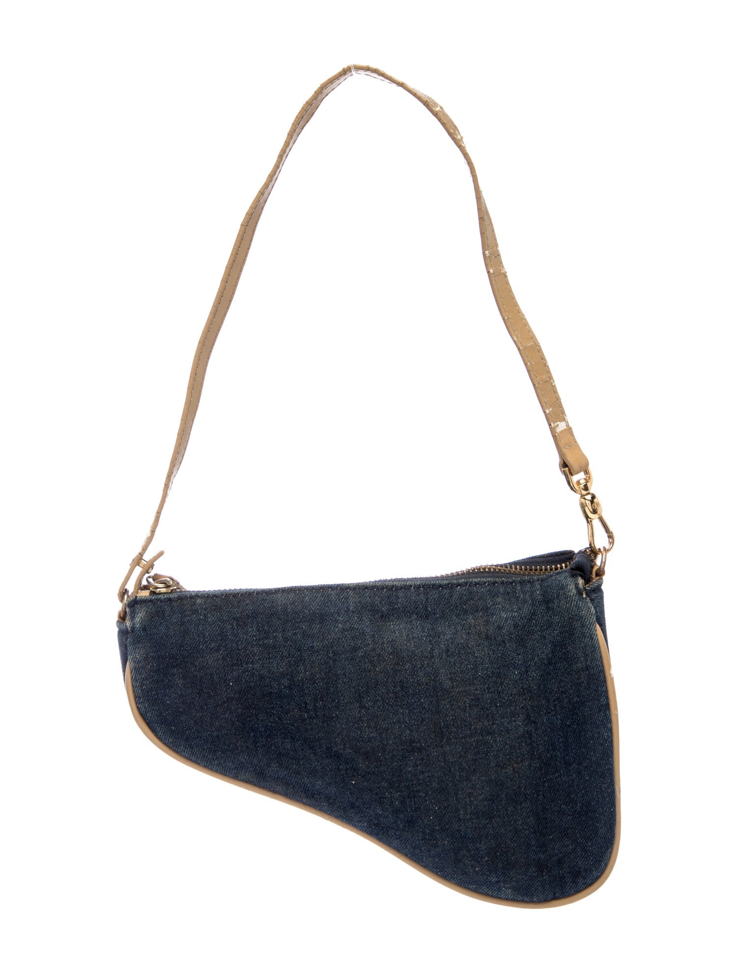 Christian Dior Denim Saddle Pochette Mini Vintage - Blue Shoulder