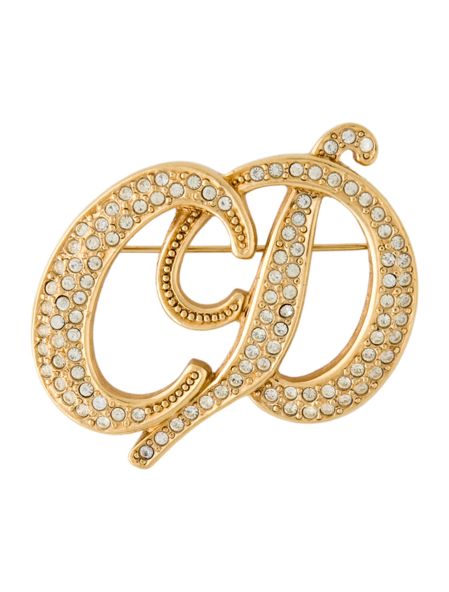 Cristian Dior vintage ブローチ CHRISTIAN DIOR Vintage Crystal Logo Brooch - Etsy