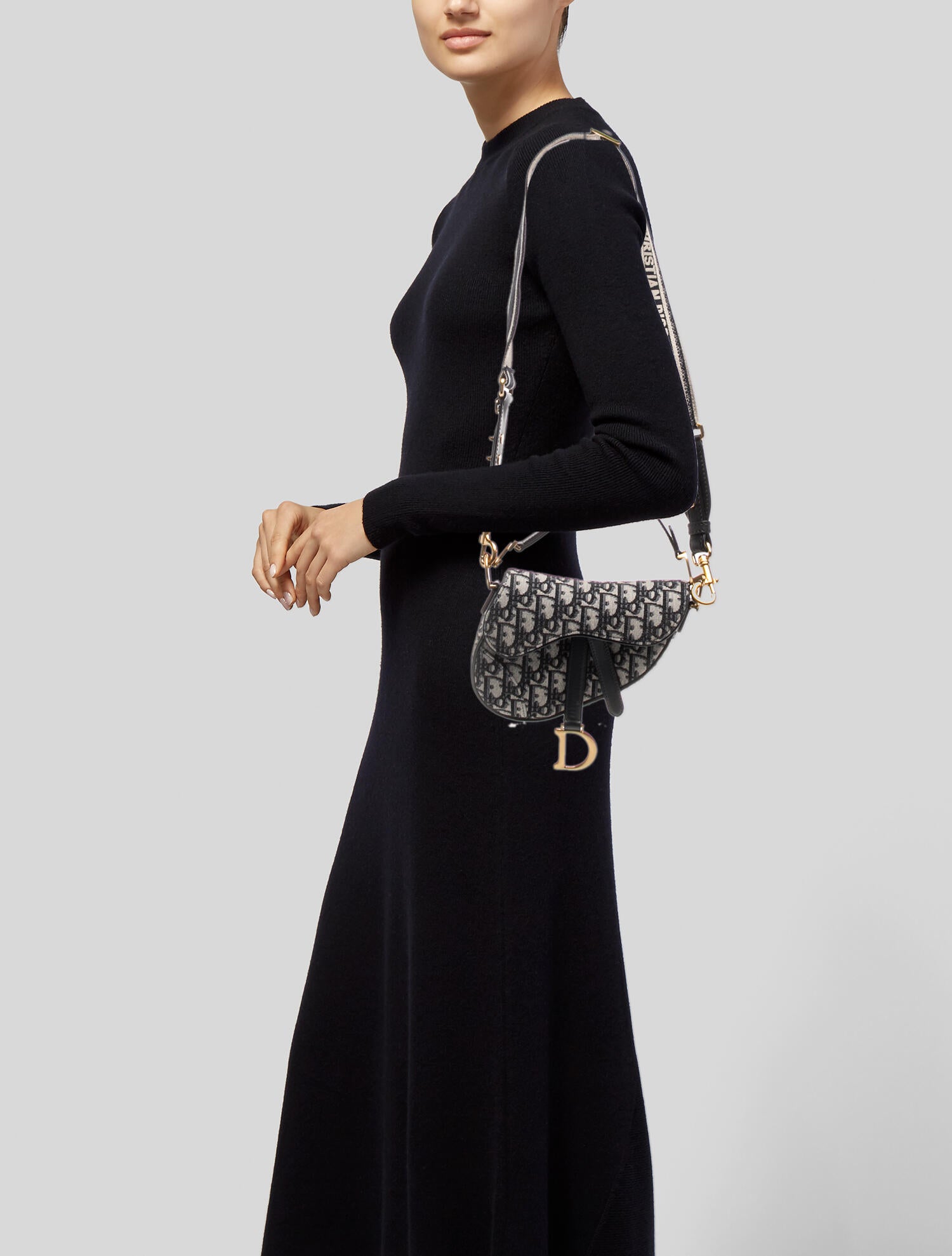 Christian Dior Oblique Jacquard Oblique Saddle - Blue Shoulder