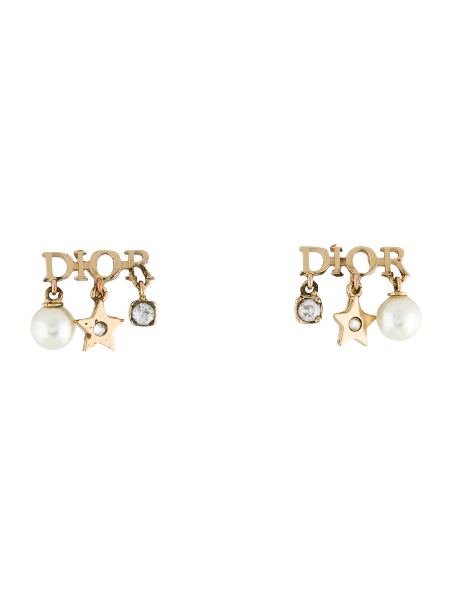 Christian Dior Faux Pearl & Crystal Dio(r)evolution Clip-On Earrings