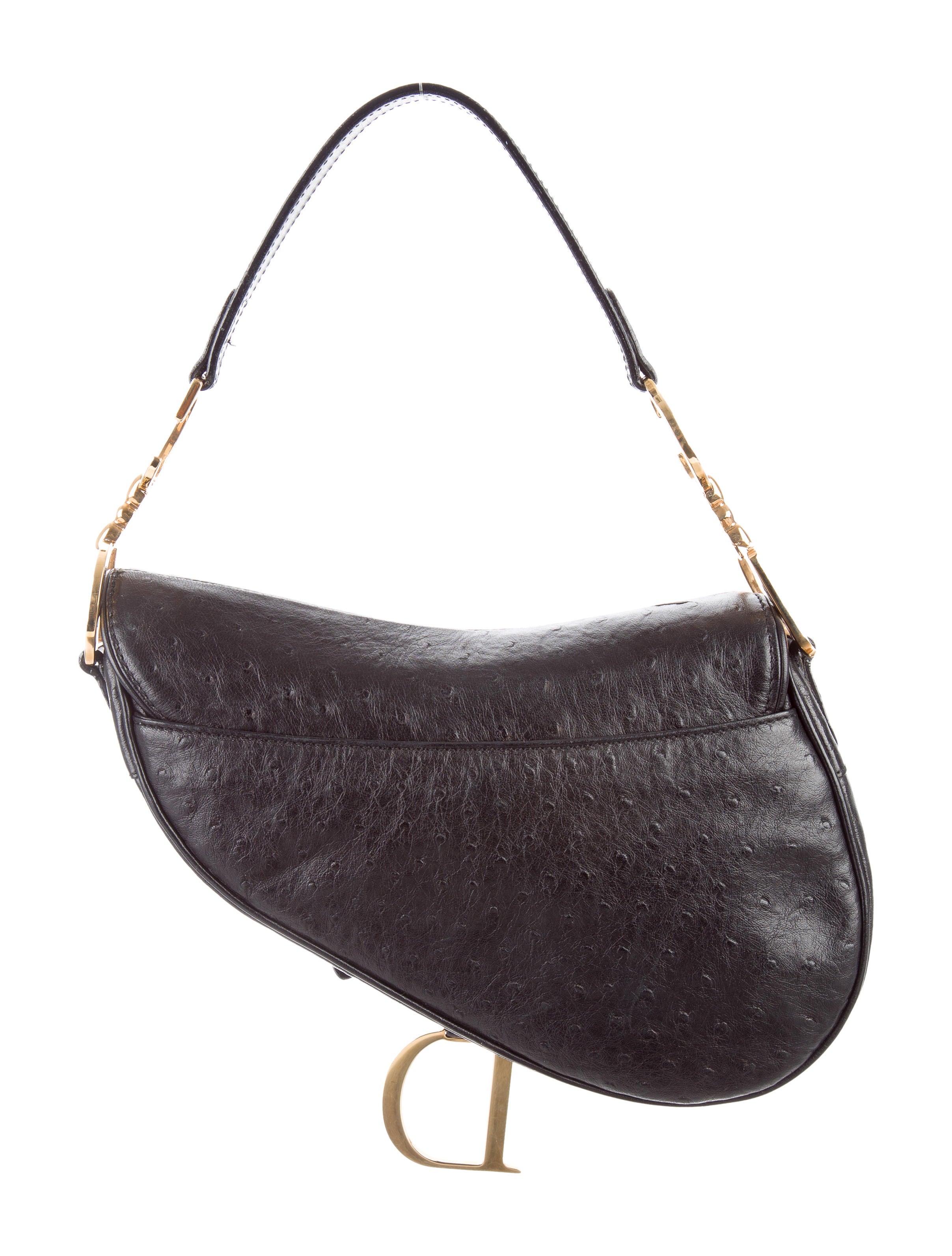 Christian Dior Ostrich Saddle Bag Handbags CHR59085 The RealReal