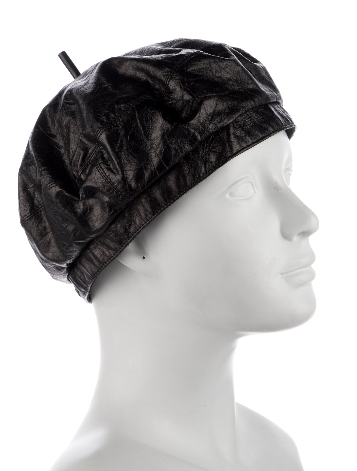Christian Dior Leather Beret Hat - Black Hats, Accessories