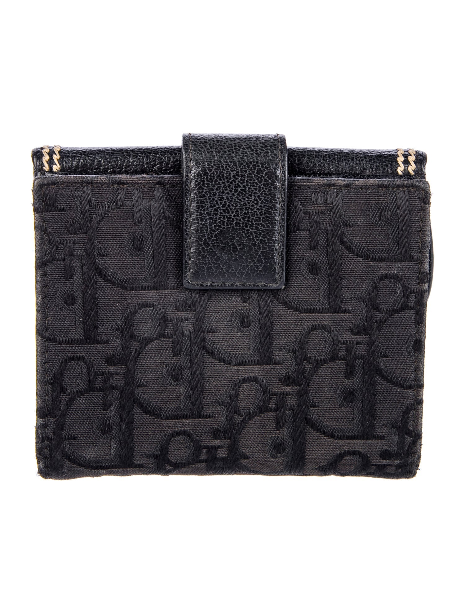Christian Dior Compact Saddle Leather Compact Wallet - Black