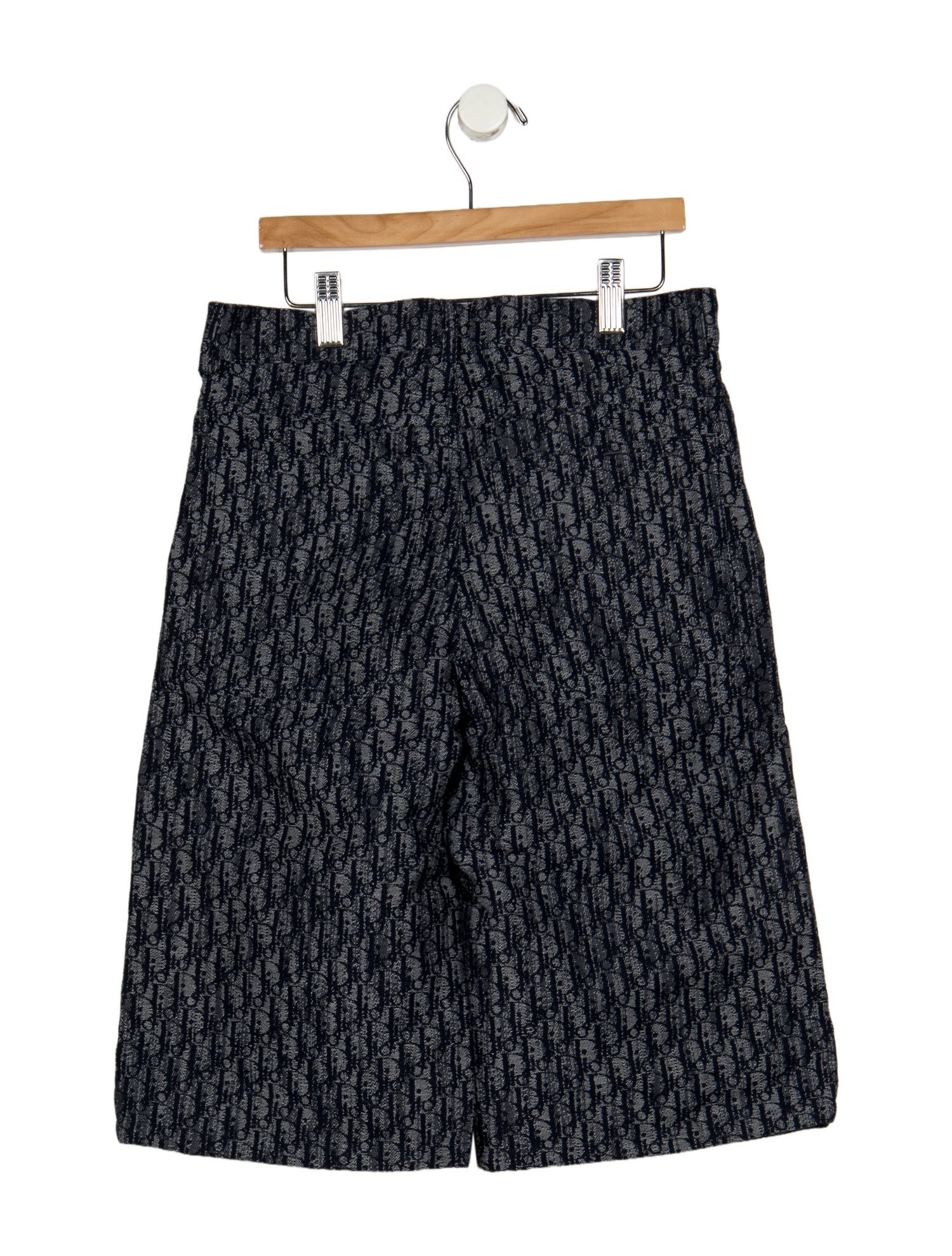 Christian Dior Cotton Grey patterned shorts with snap and zip closure