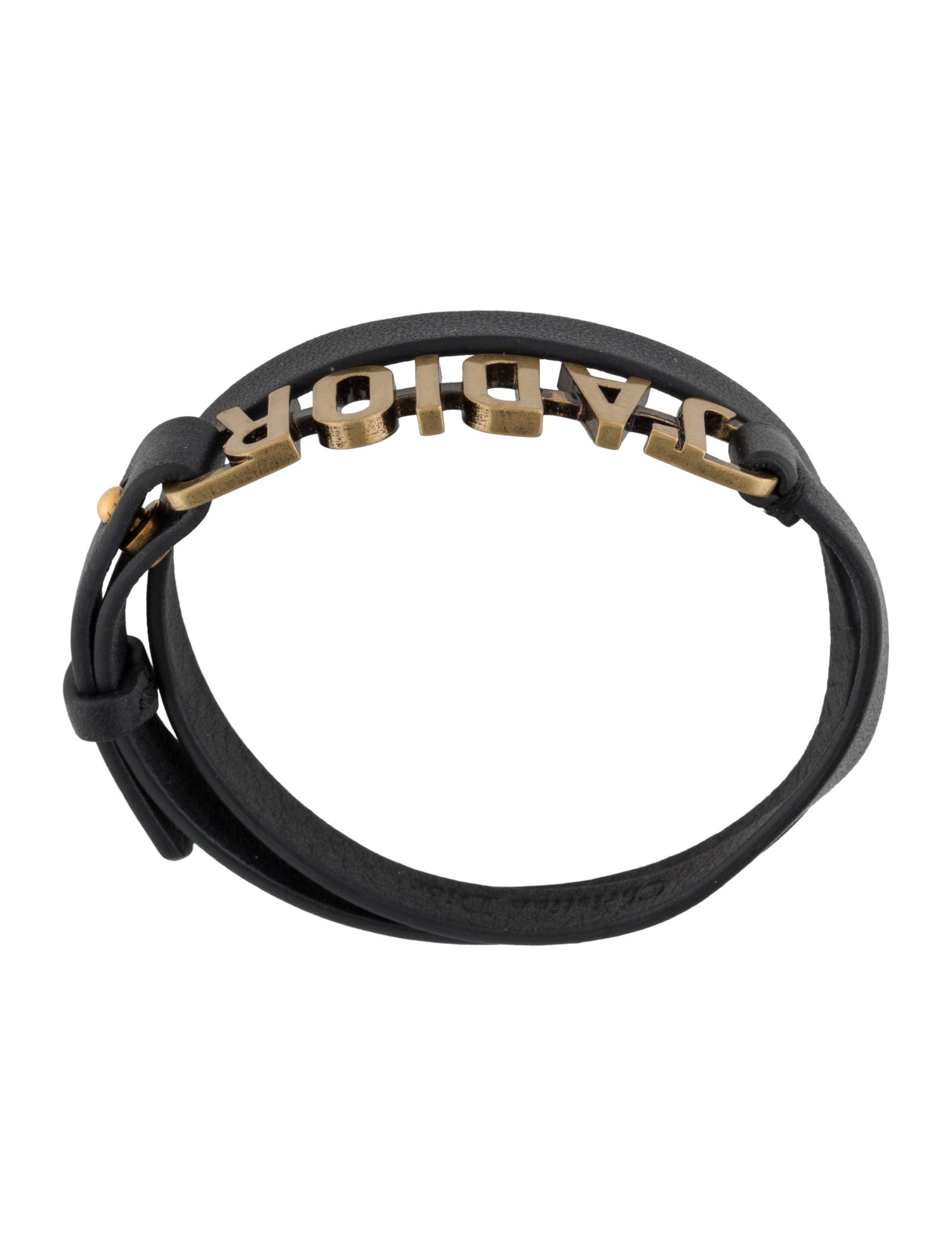 美品☆Christian Dior J’ADIOR 2連レザーブレスレット　黒 Christian Dior J'Adior Leather Double Wrap Bracelet - Black Wrap
