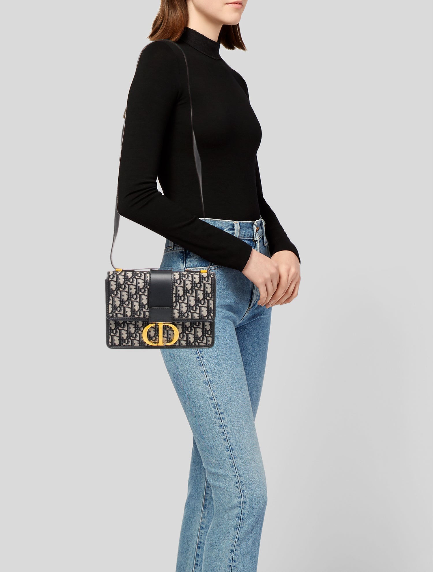 Christian Dior Oblique Jacquard 30 Montaigne - Blue Shoulder Bags