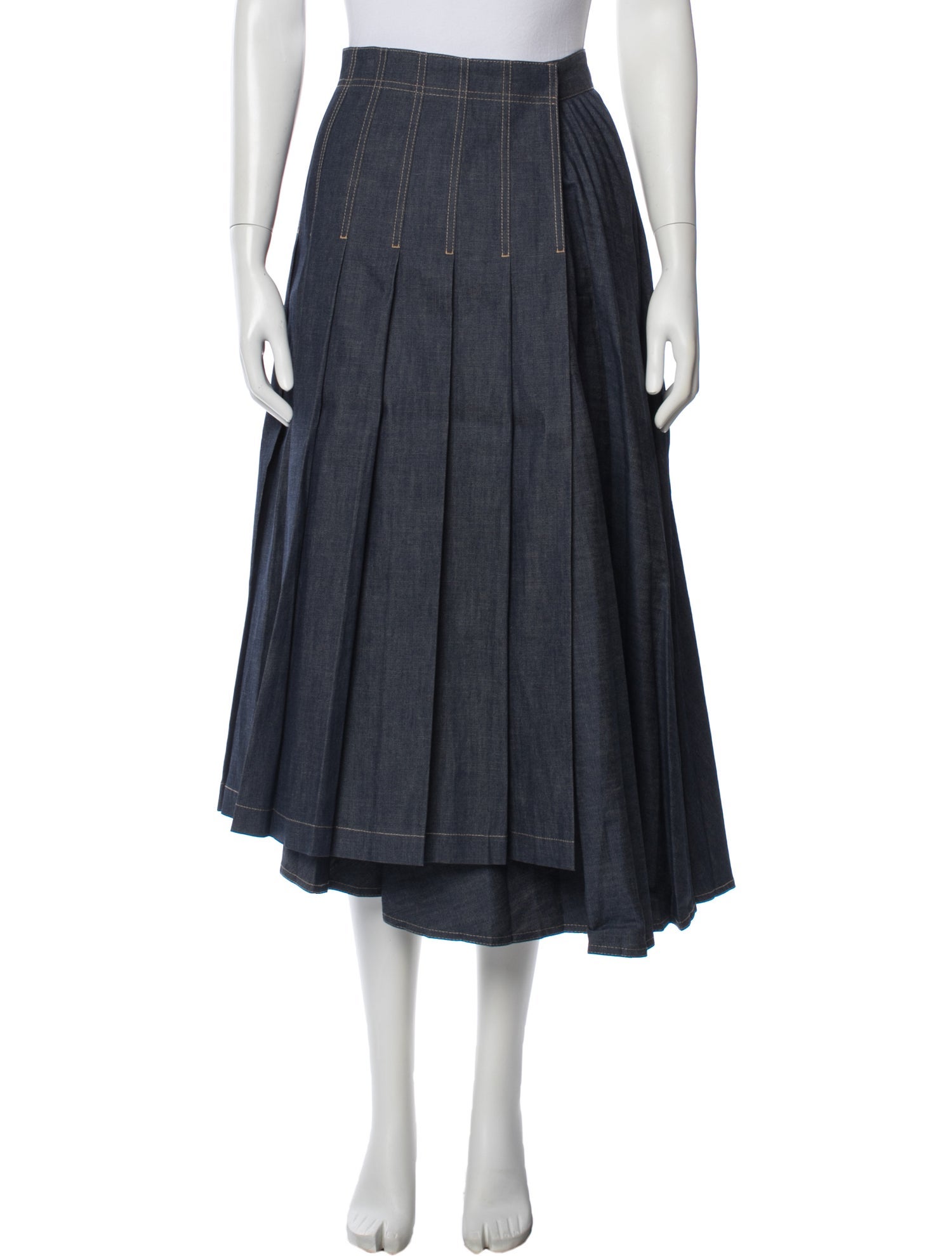 Christian Dior Pleated Accents Midi Length Skirt