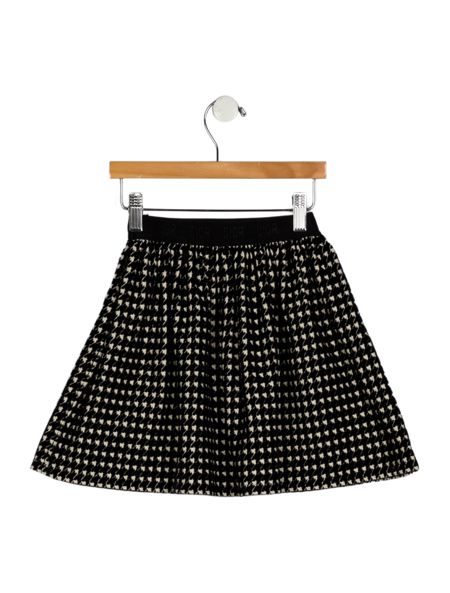 Christian Dior Cotton black patterned skirt with elastic waist