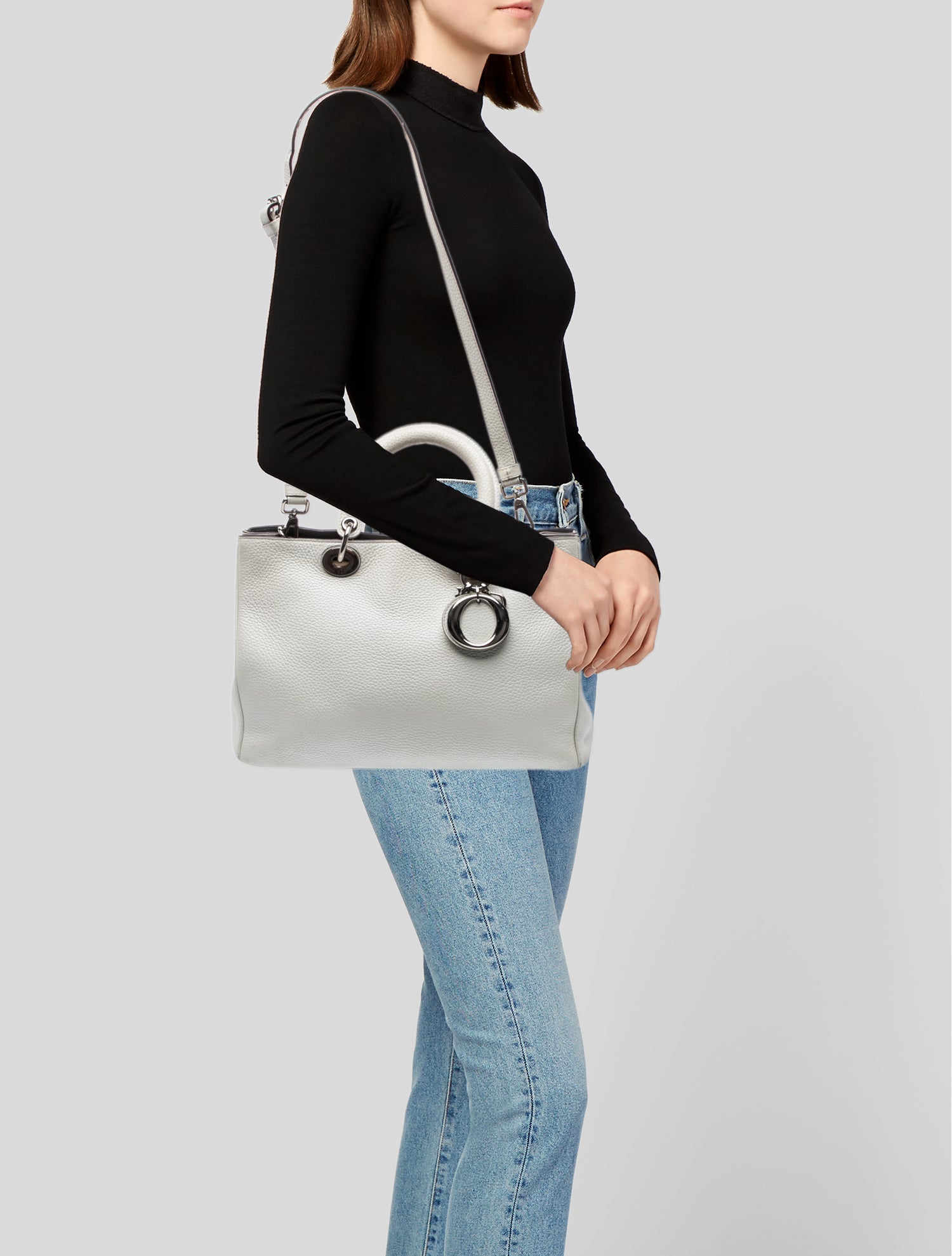 Jimmy Choo Leather Top Handle Bag - Blue Handle Bags, Handbags