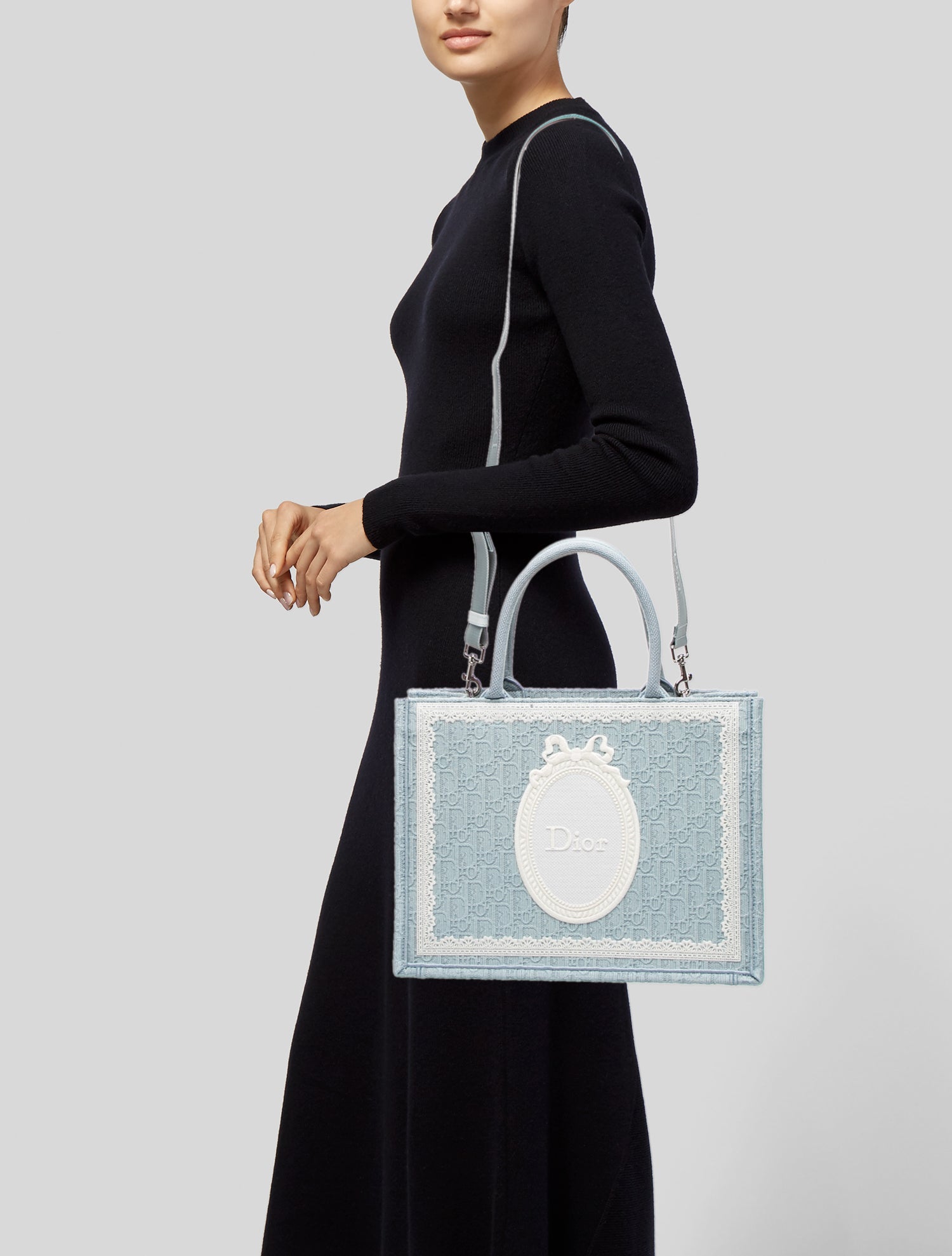 Christian Dior Oblique Jacquard Book Medium 2026 - Blue Totes
