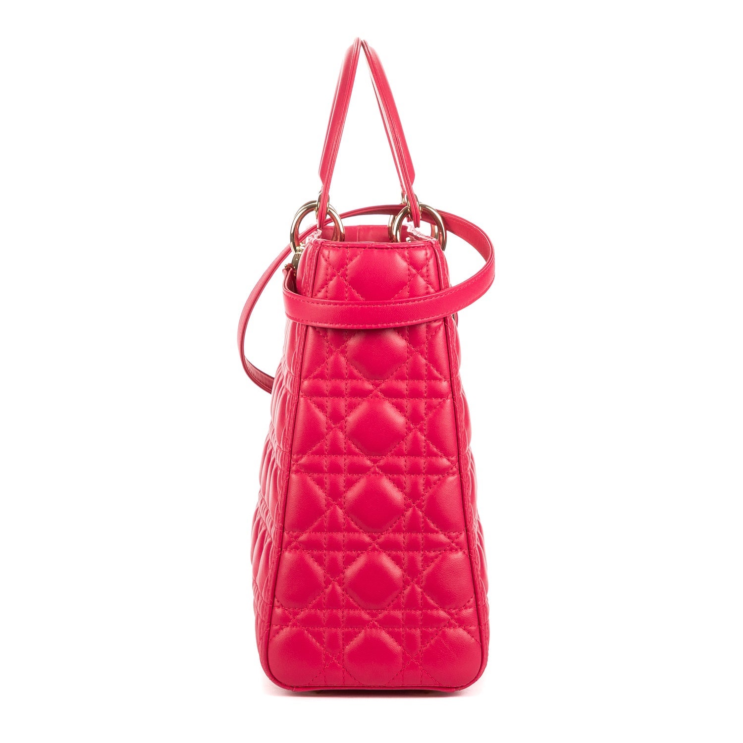 Christian Dior Leather Lady Dior - Pink Shoulder Bags, Handbags