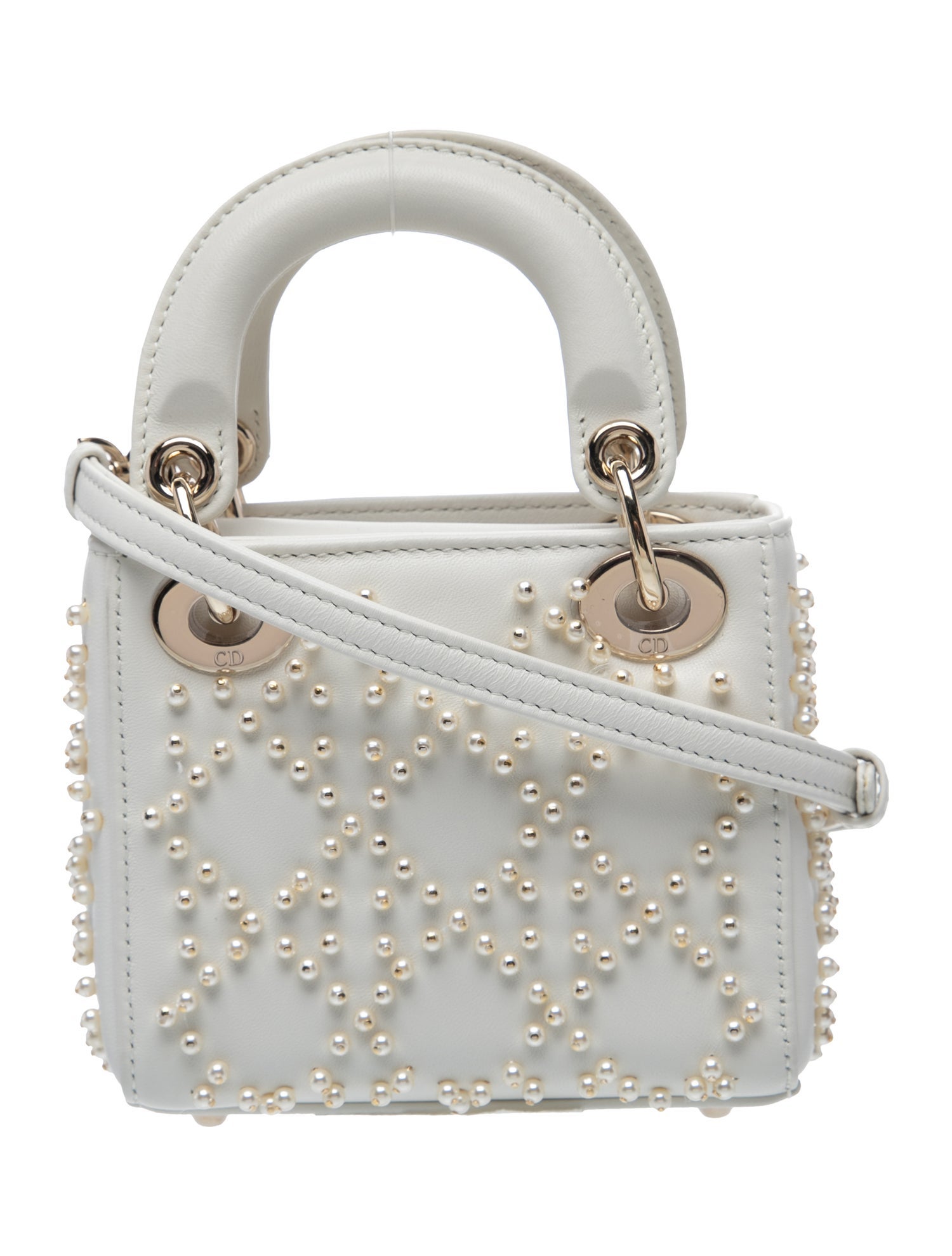 Christian Dior Cannage Lady Dior - Neutrals Mini Bags, Handbags