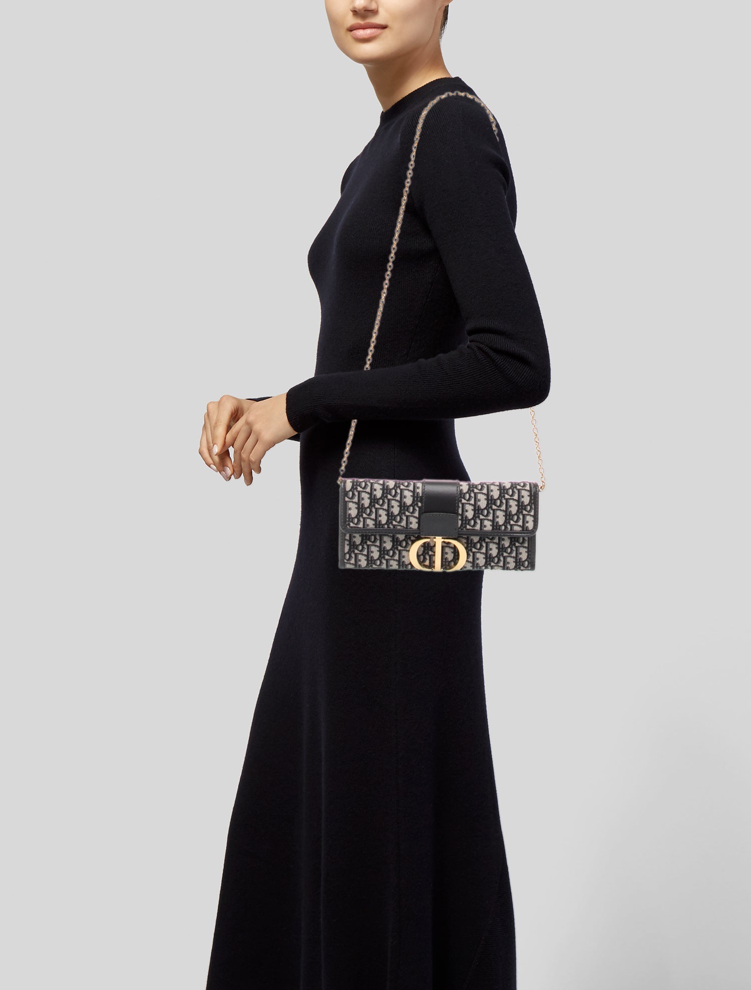 Christian Dior Oblique Jacquard 30 Montaigne - Blue Crossbody Bags