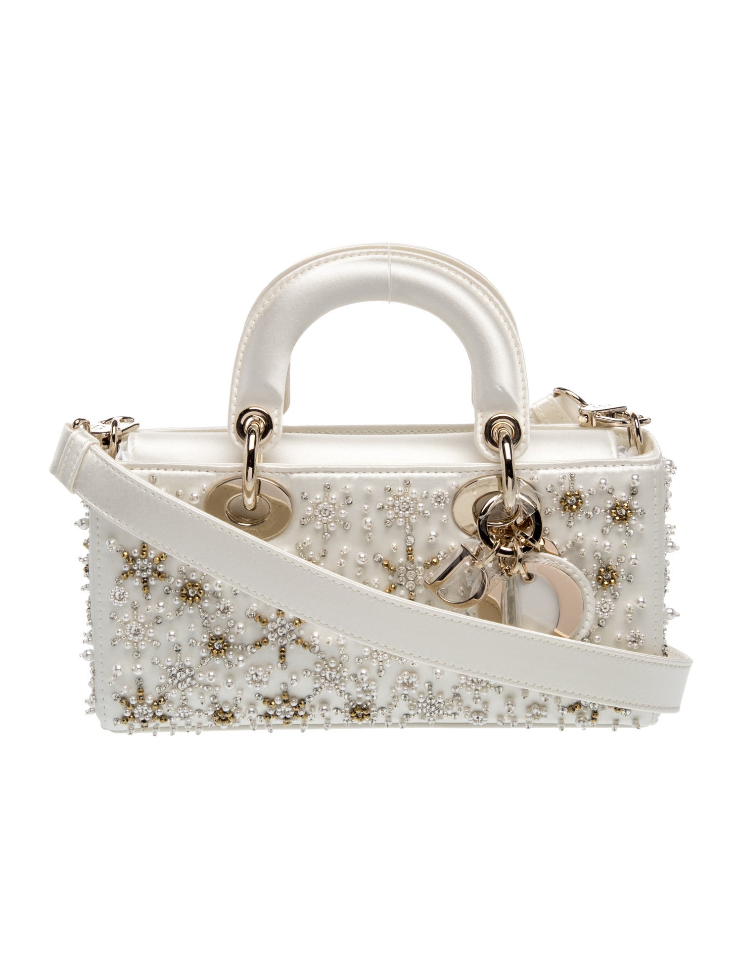 Christian Dior Satin D-Joy - White Handle Bags, Handbags