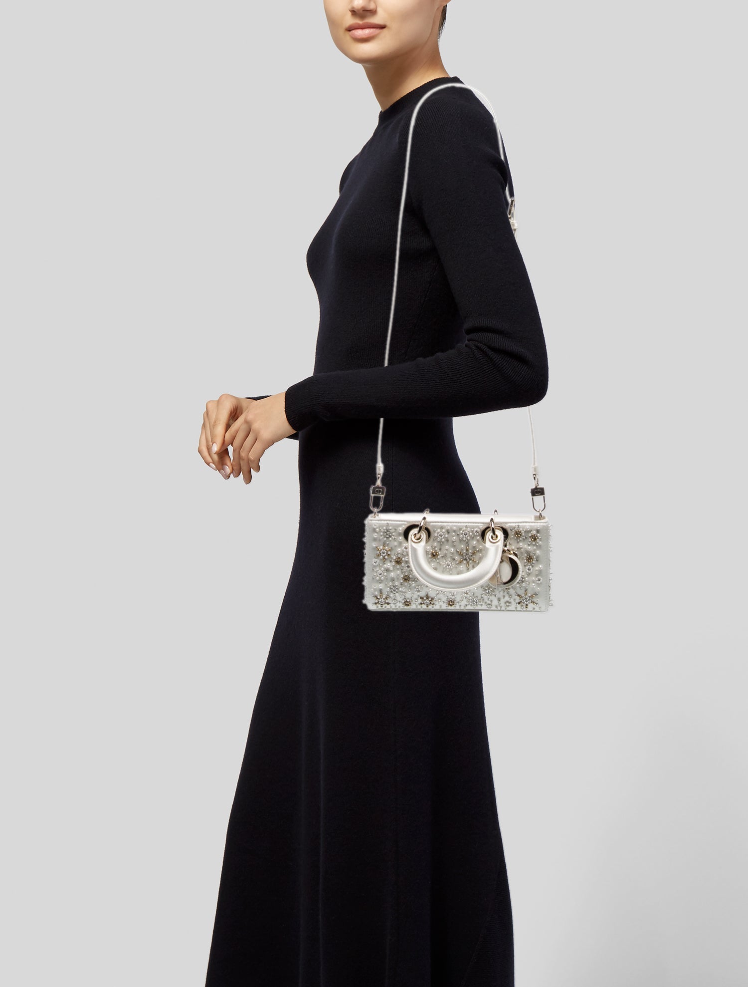 Christian Dior Satin D-Joy - White Handle Bags, Handbags