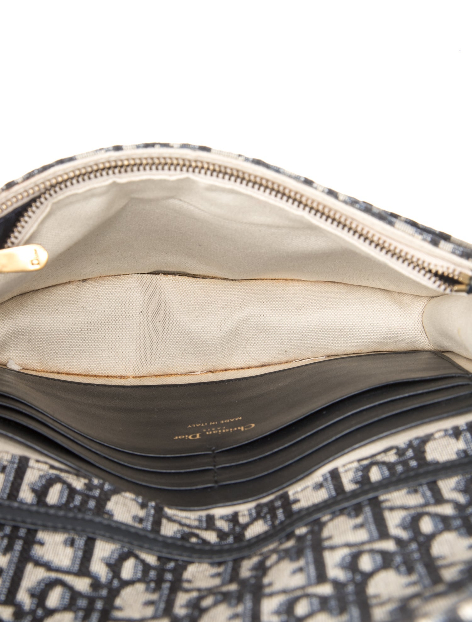 Christian Dior Oblique Jacquard Wallet on Chain - Blue Crossbody