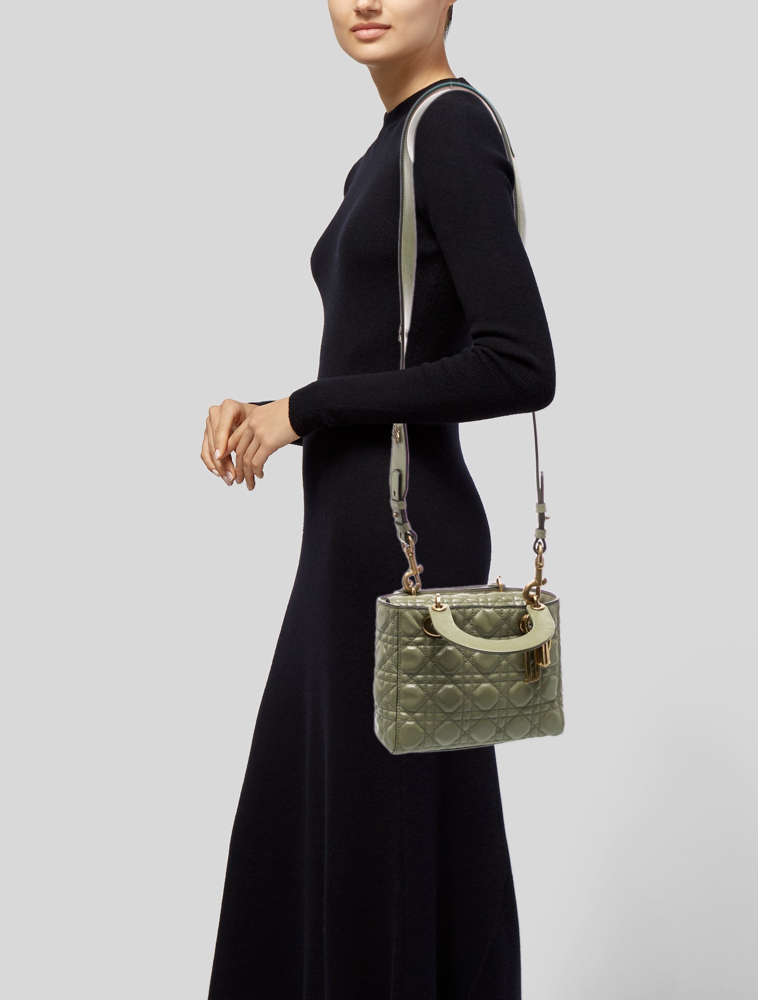 Christian Dior 2023 Mini Himalayan Crocodile Lady Dior Bag - White
