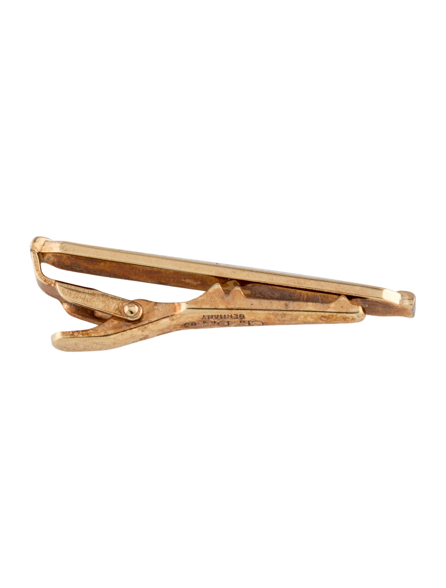 Christian Dior Vintage Two Tone Tie Clip