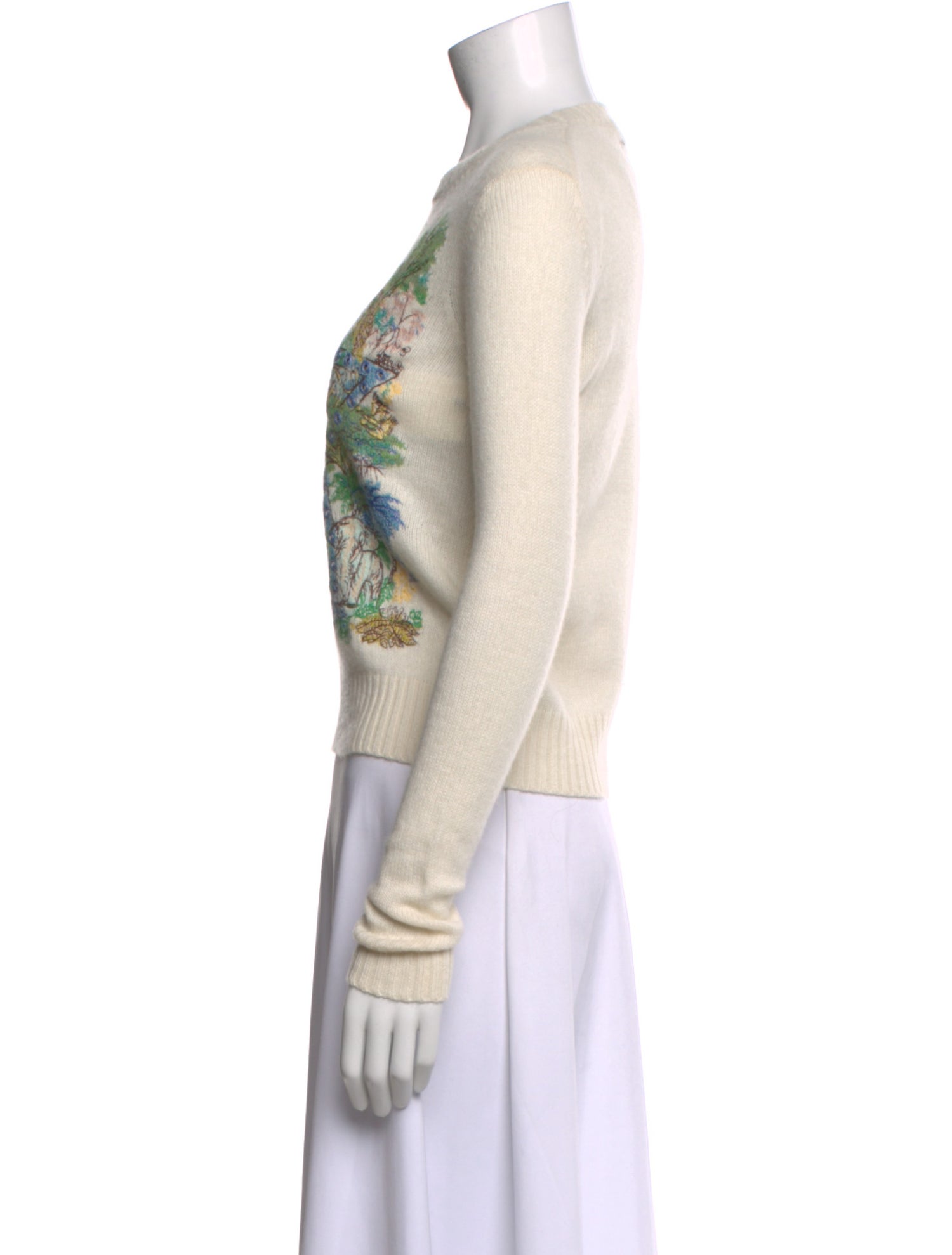 Christian Dior Cashmere Graphic Print Sweater