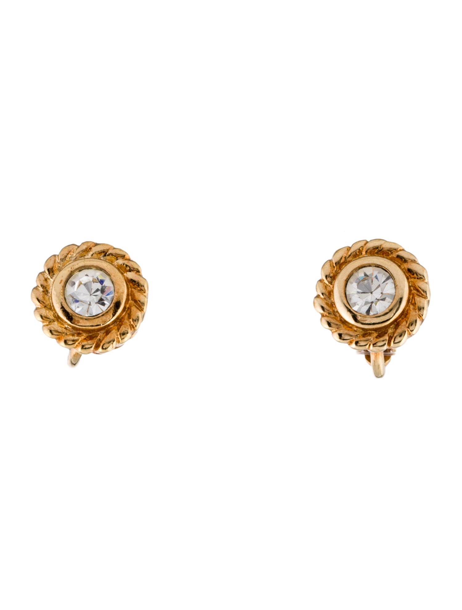 Christian Dior Vintage Crystal Clip-On Earrings