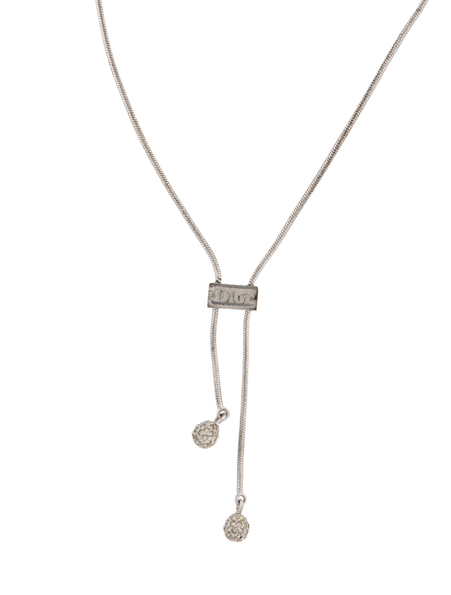 Christian Dior Vintage Crystal Ball Double Strand Necklace