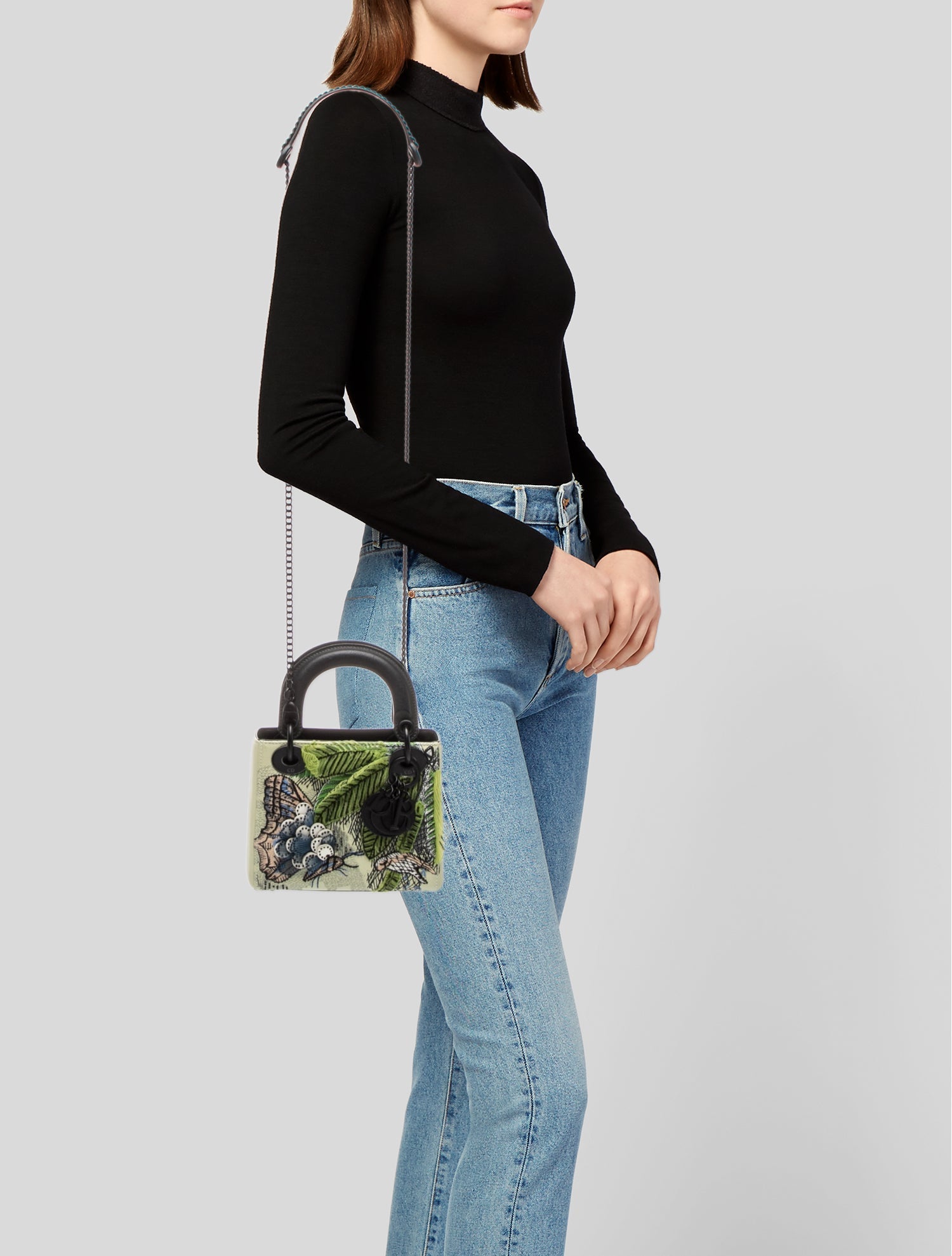 Christian Dior 2021 Micro Pearl-Embellished Lady Dior Bag