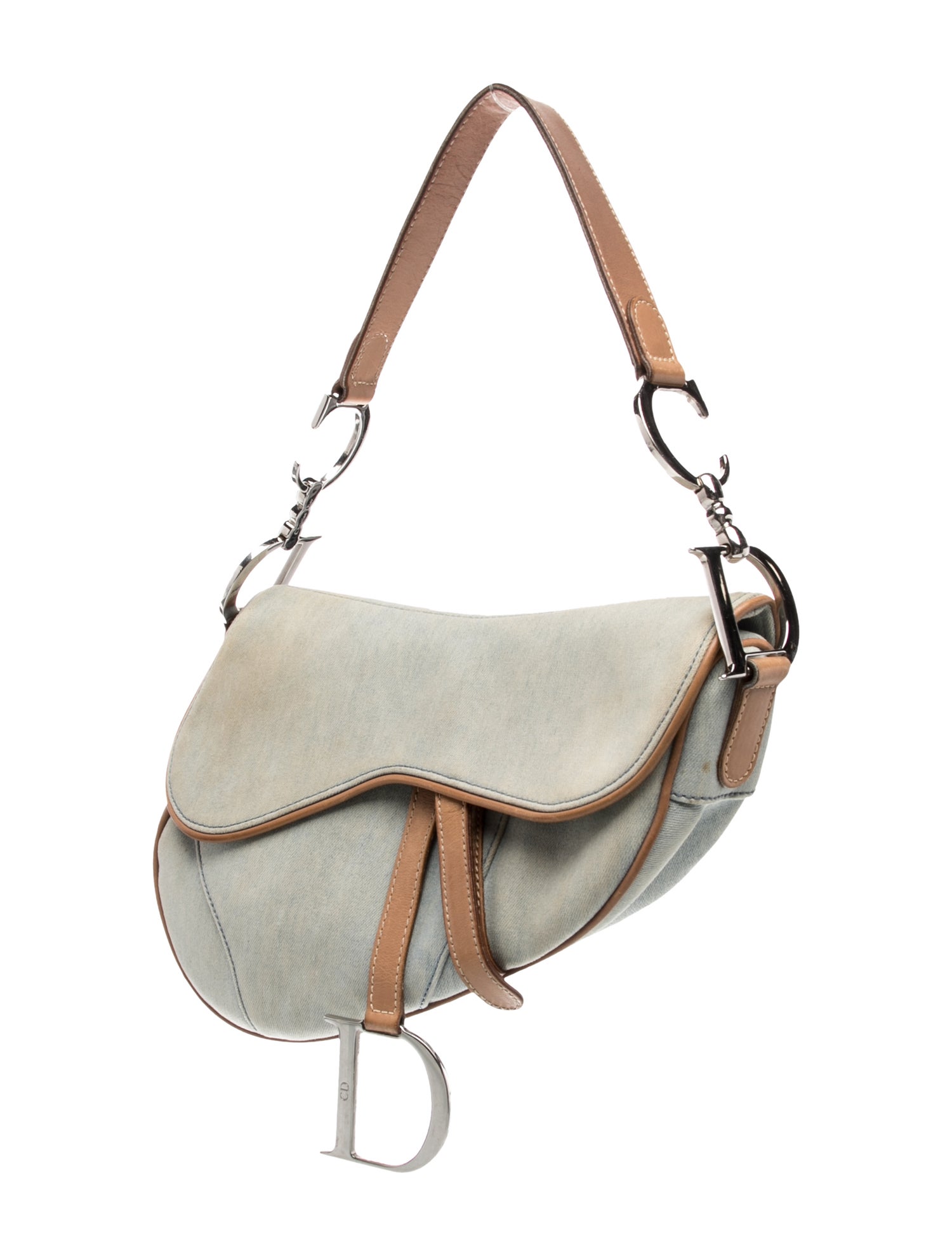 Christian Dior Denim Vintage Saddle Vintage - Blue Shoulder Bags