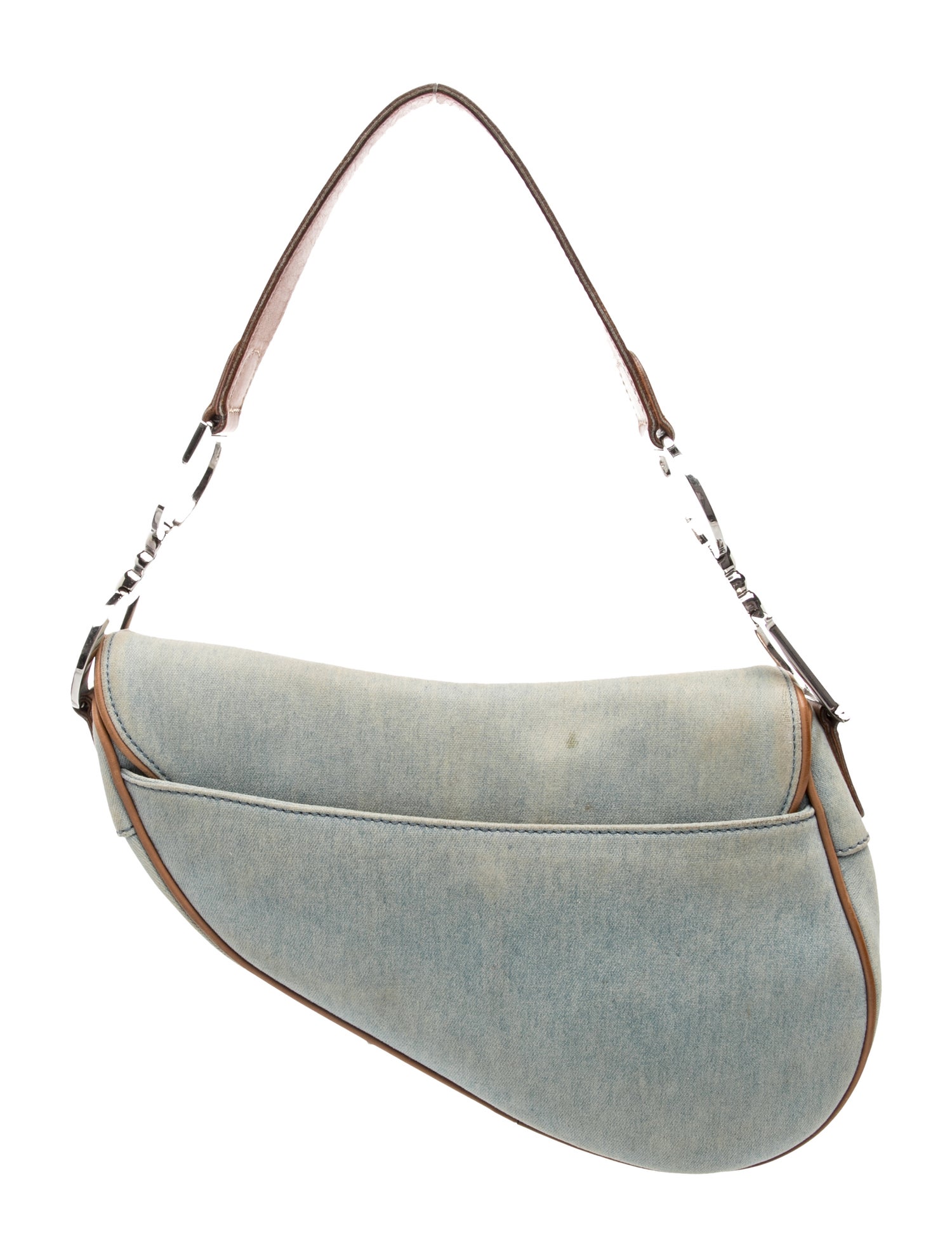 Christian Dior Denim Vintage Saddle Vintage - Blue Shoulder Bags