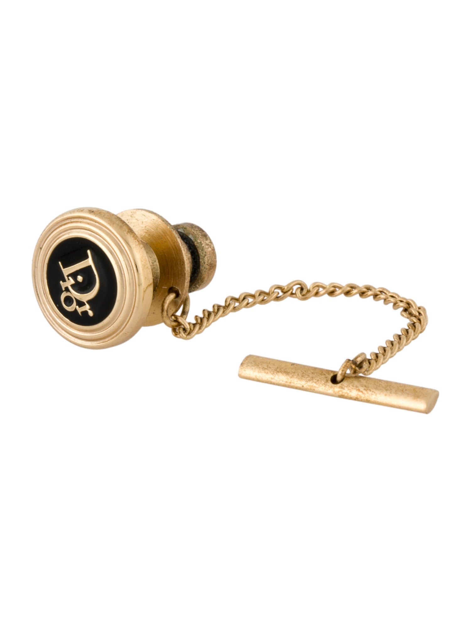 Christian Dior Logo Chain Pin Brooch