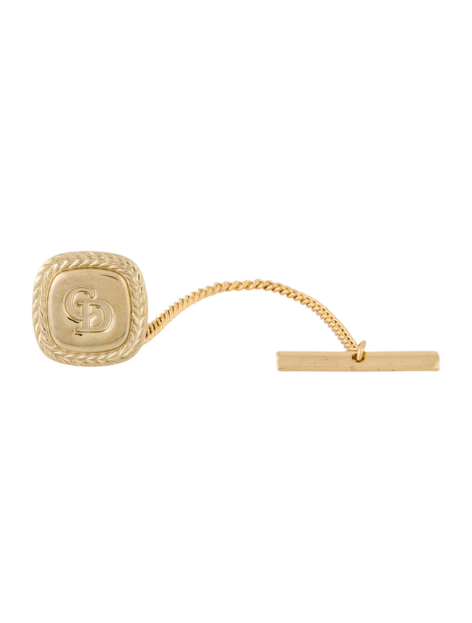 Christian Dior CD Chain Pin Brooch