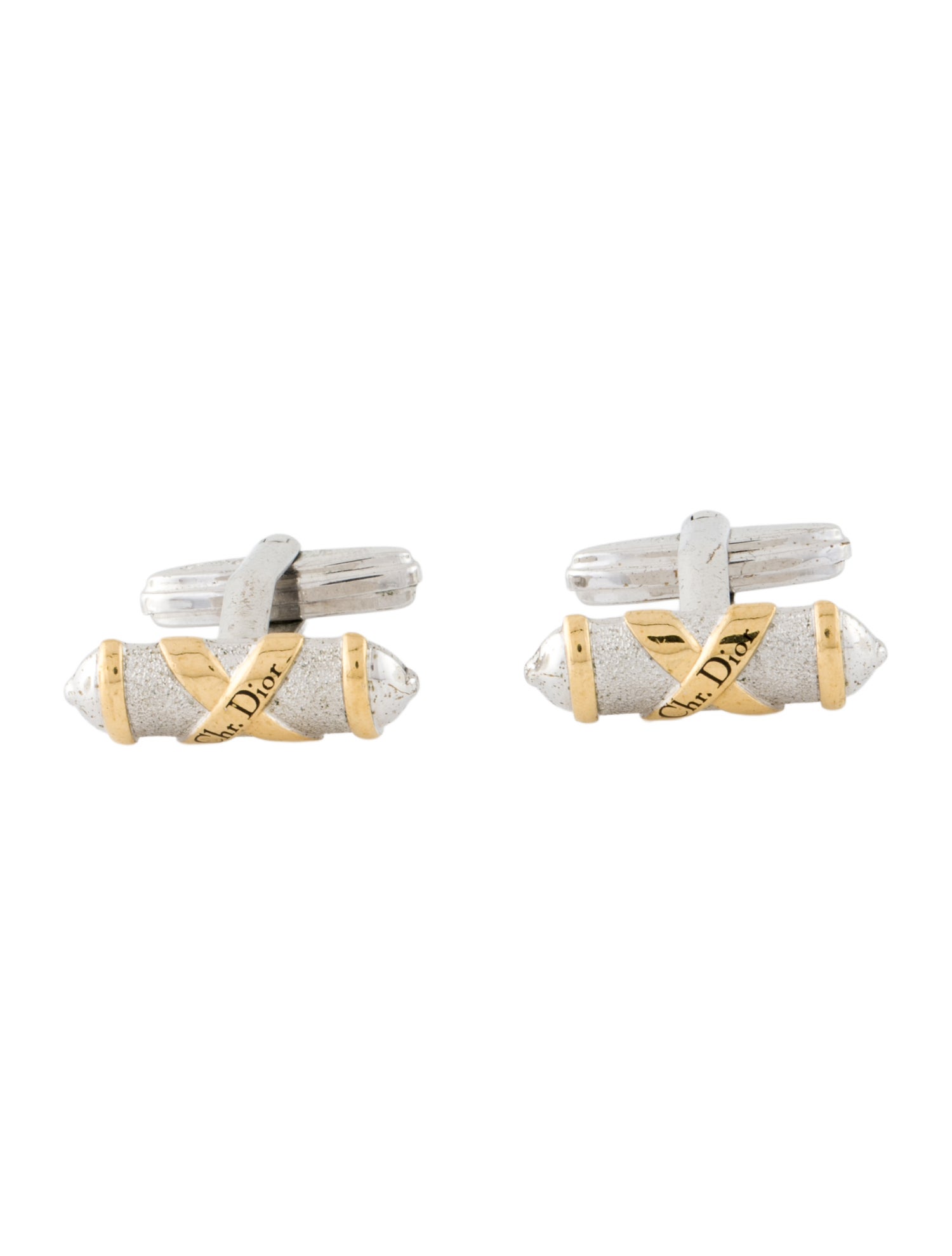 Christian Dior Two-Tone Cufflinks