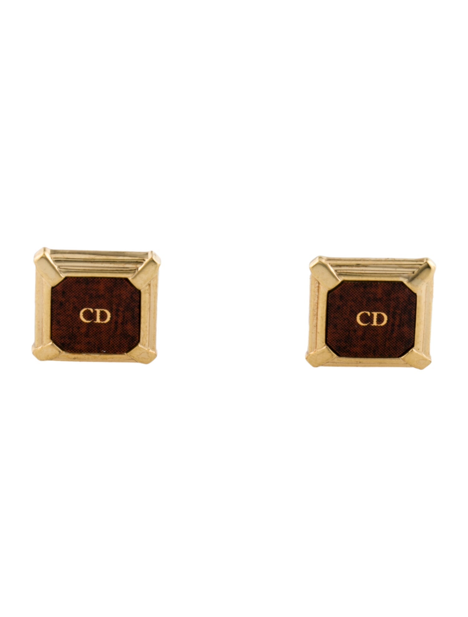 Christian Dior Vintage Enamel CD Cufflinks