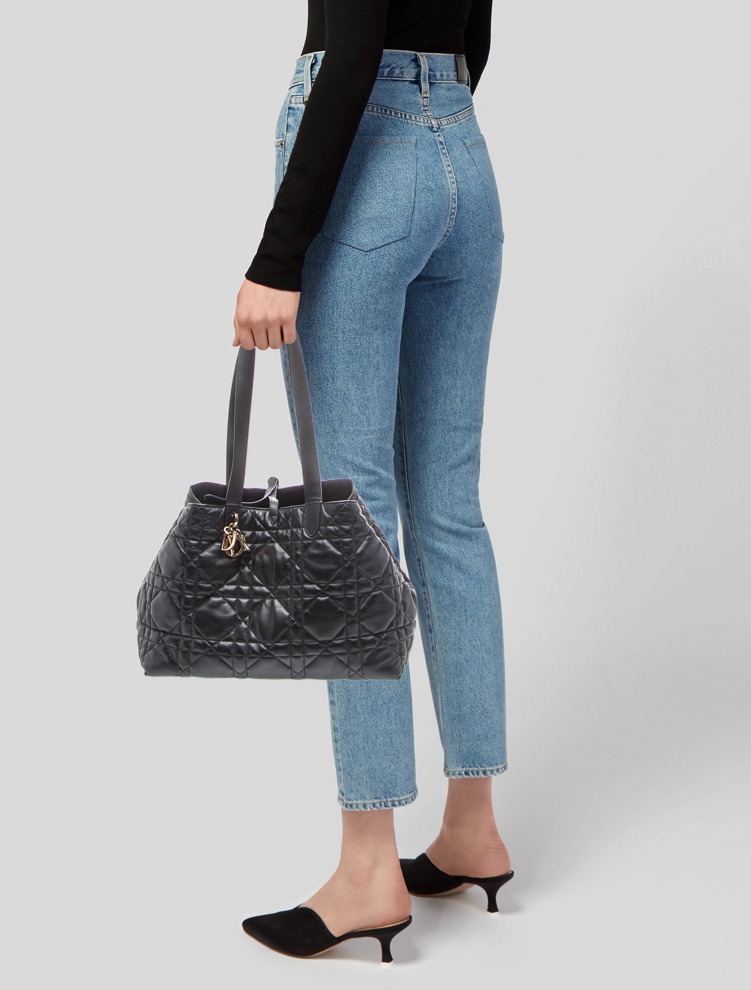 Christian Dior Cannage Toujours Medium 2023 - Black Totes