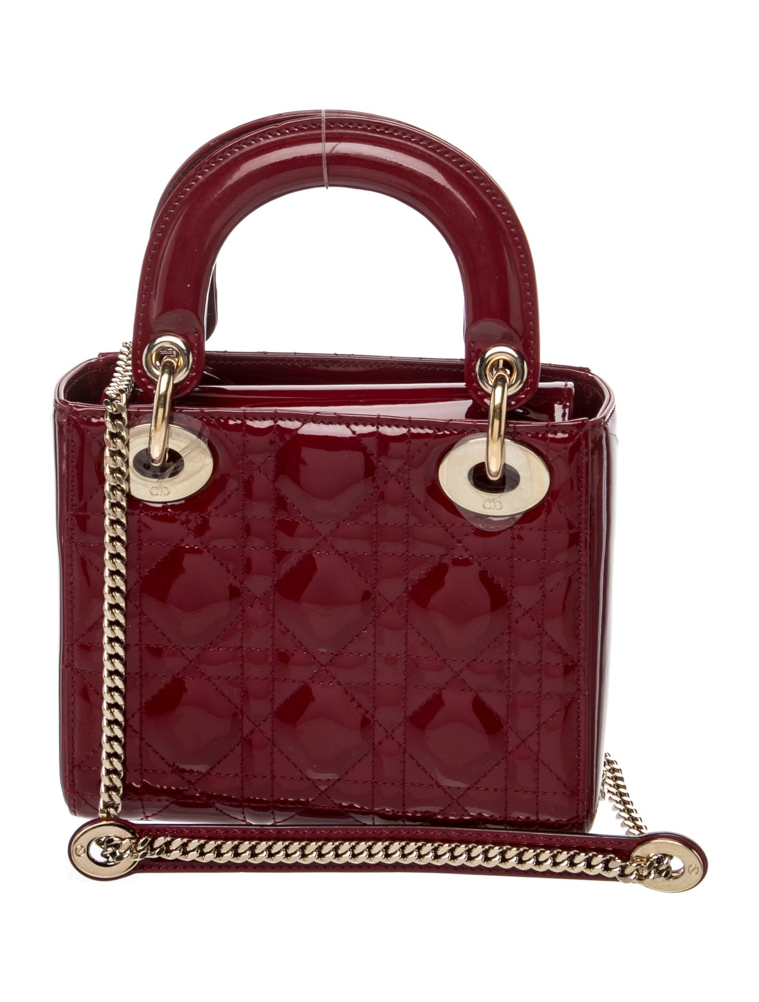 Christian Dior Cannage Lady Dior Mini - Red Handle Bags, Handbags