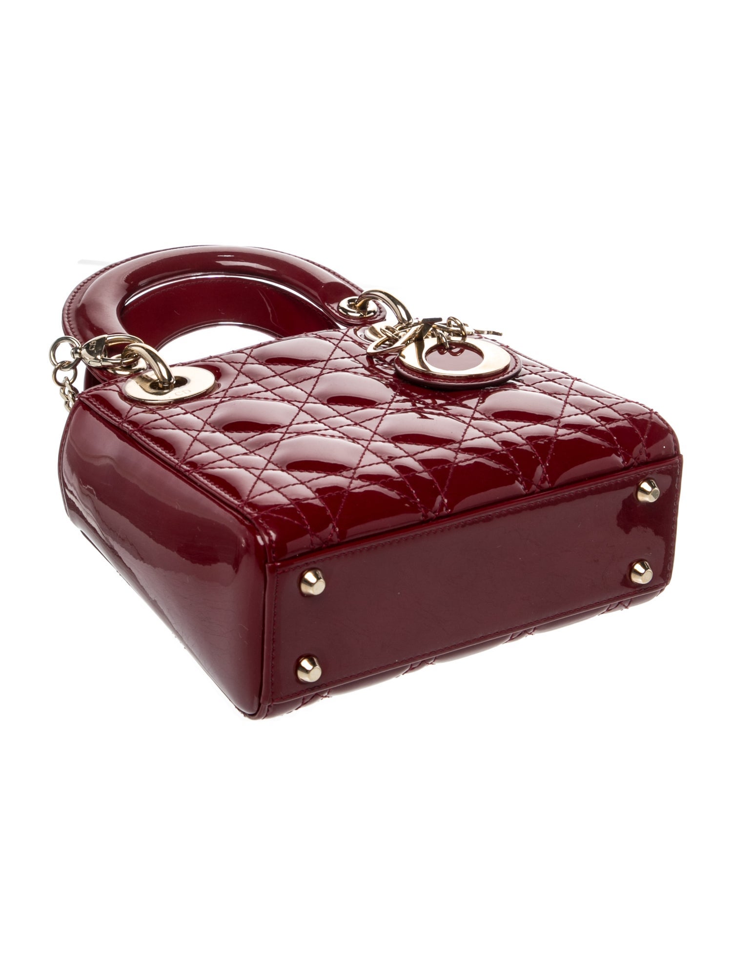 Christian Dior Cannage Lady Dior Mini - Red Handle Bags, Handbags