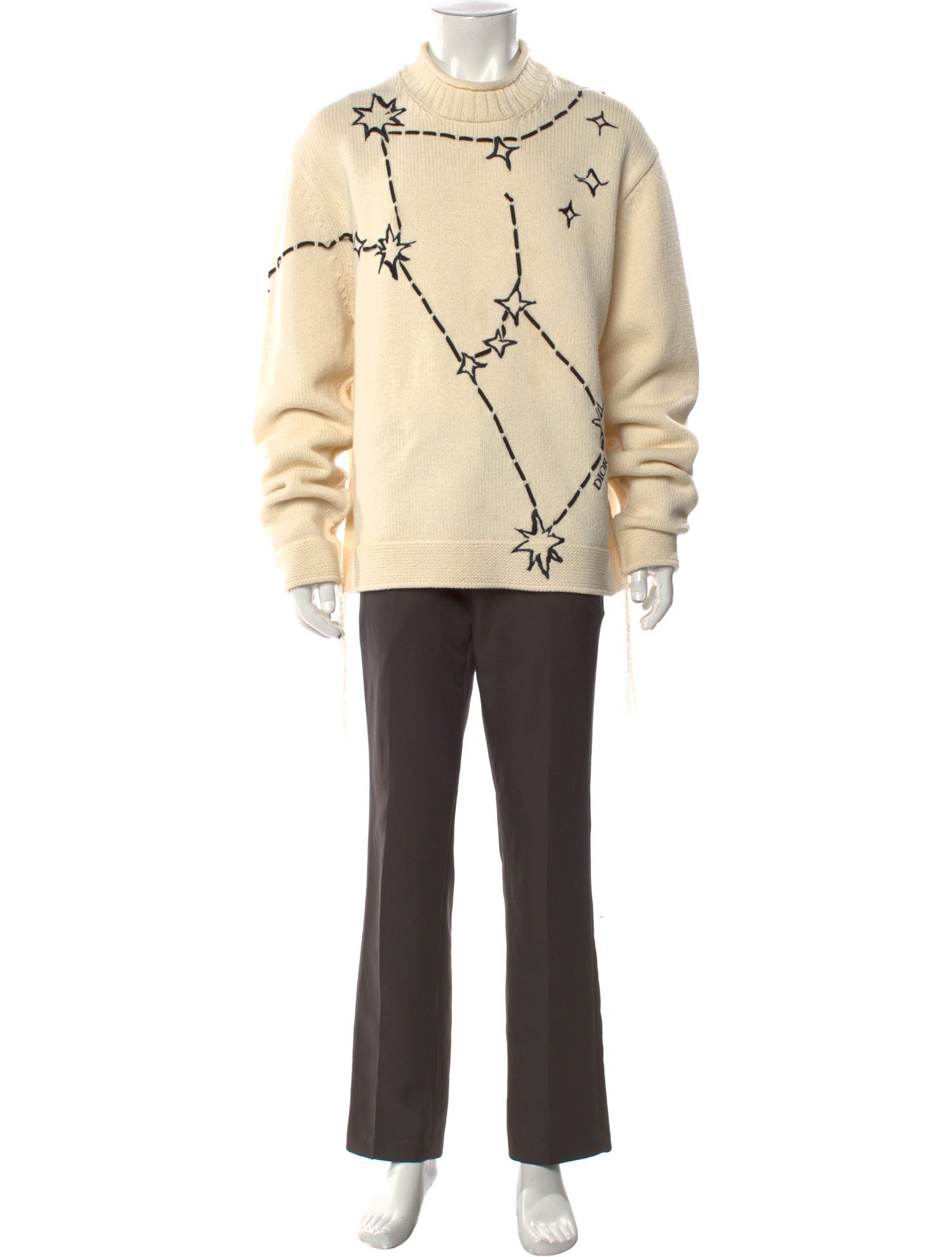 DIOR MEN 2023 Signature Logo Pullover - Neutrals Sweaters