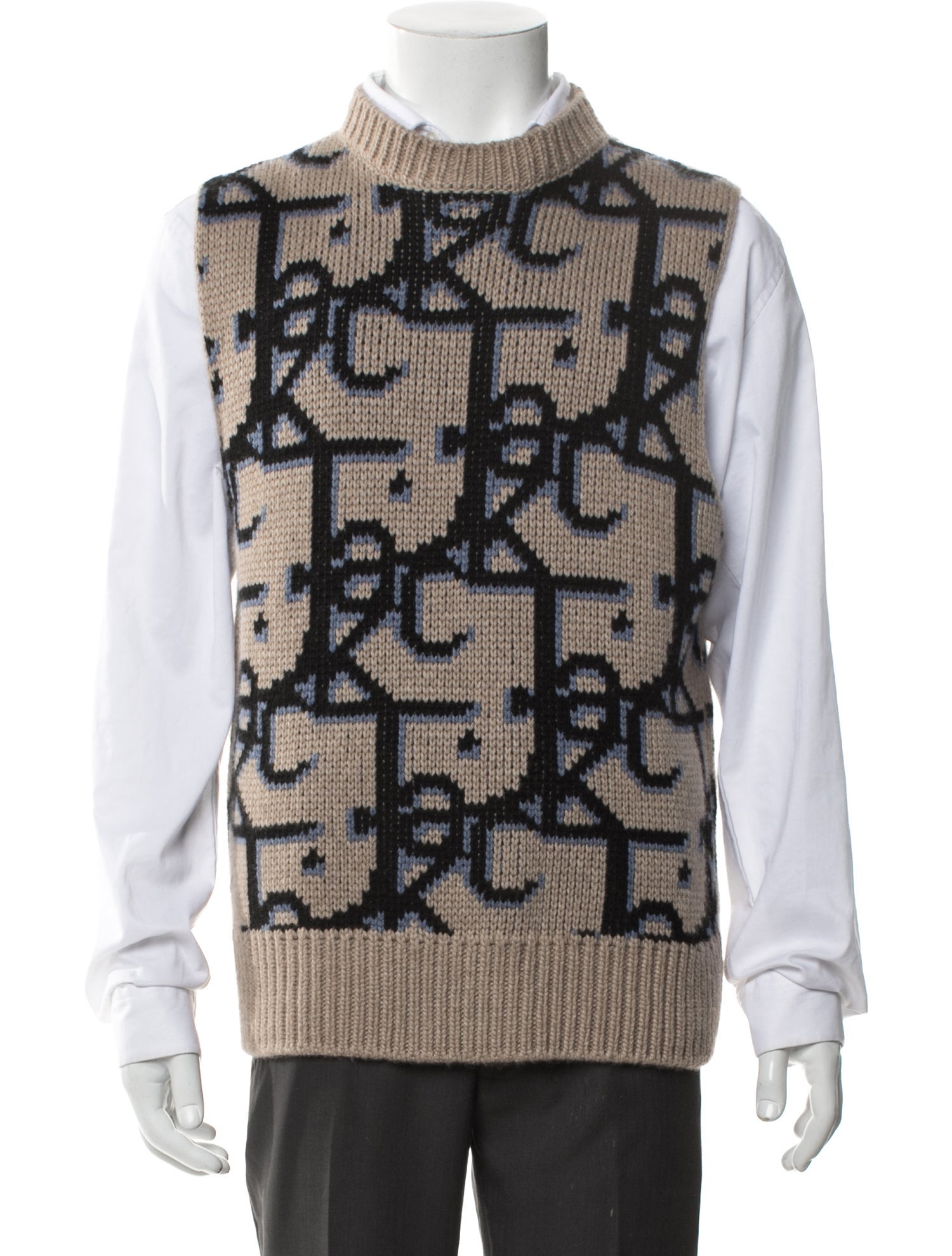 Christian Dior Oblique Jacquard Cashmere Sweater Vest