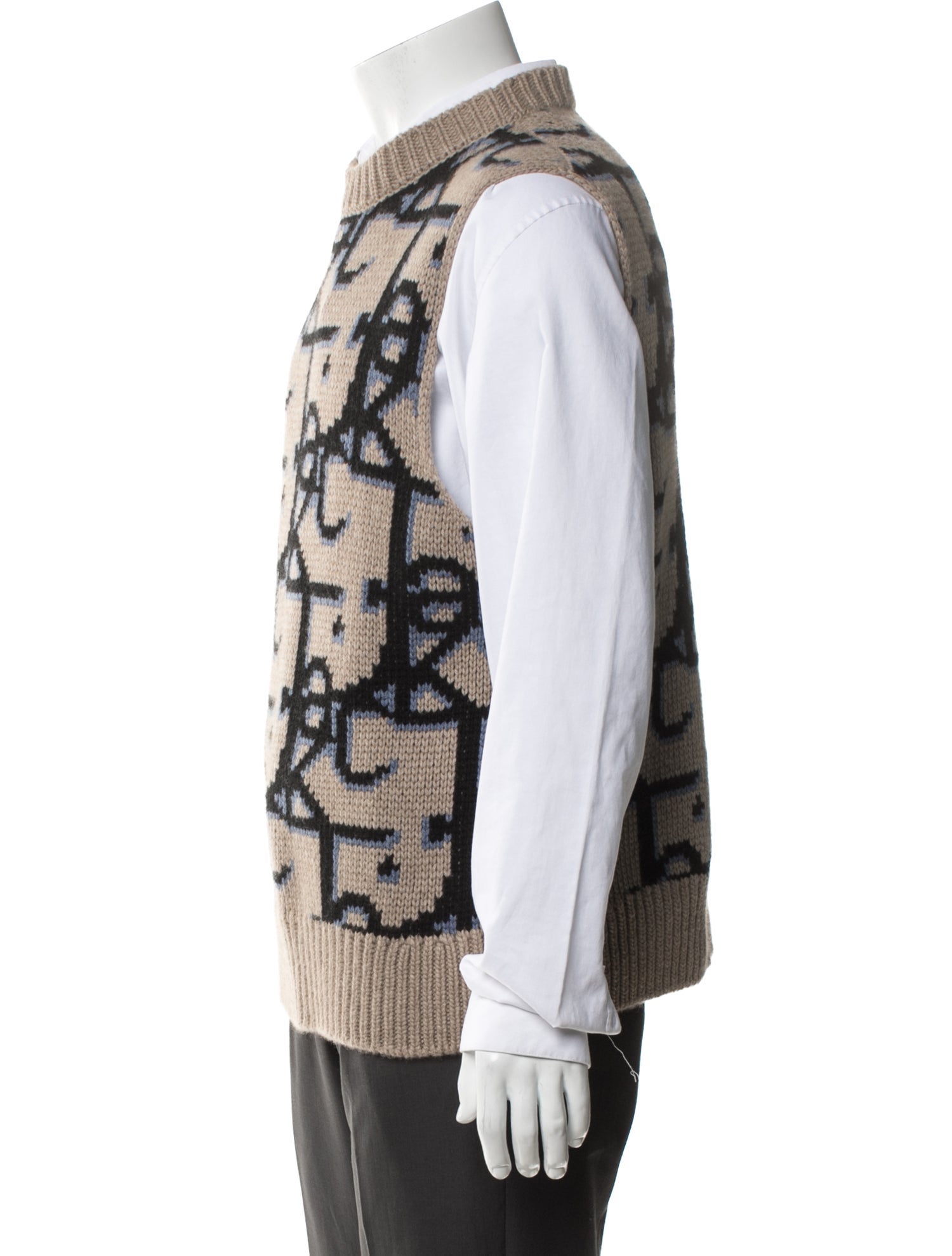Christian Dior Oblique Jacquard Cashmere Sweater Vest
