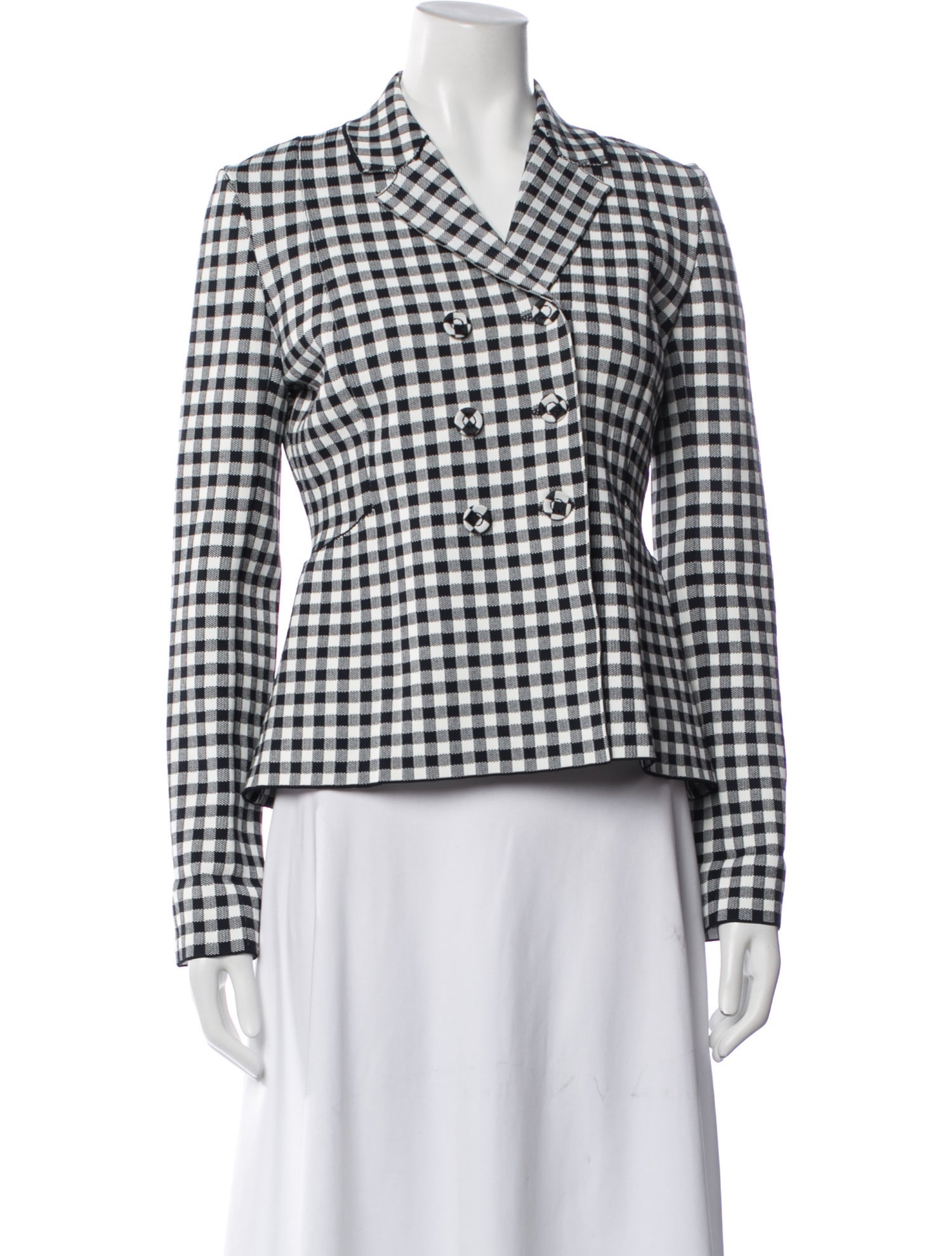 Christian Dior Plaid Print Blazer - White Jackets, Clothing