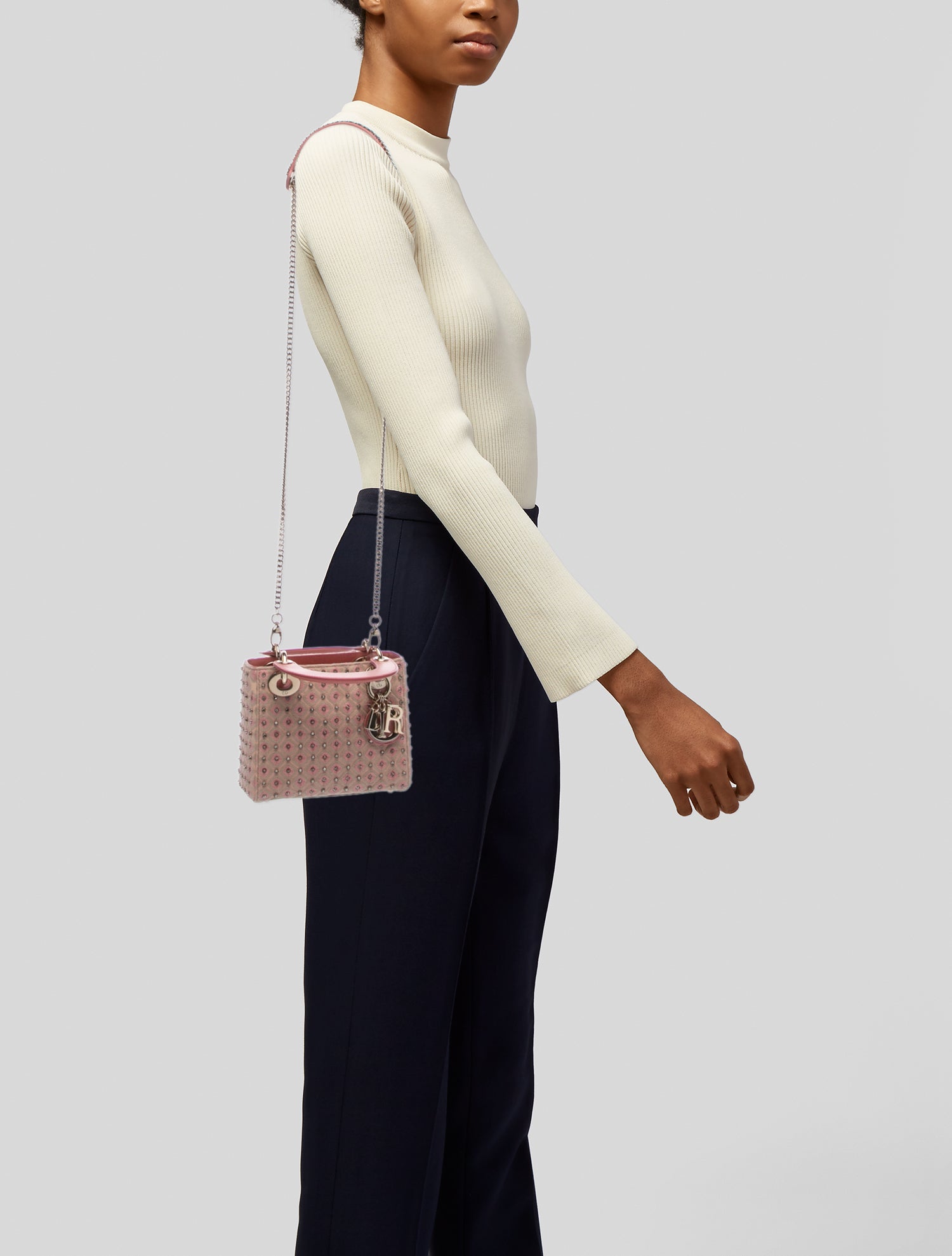 Christian Dior Canvas Lady Dior Mini