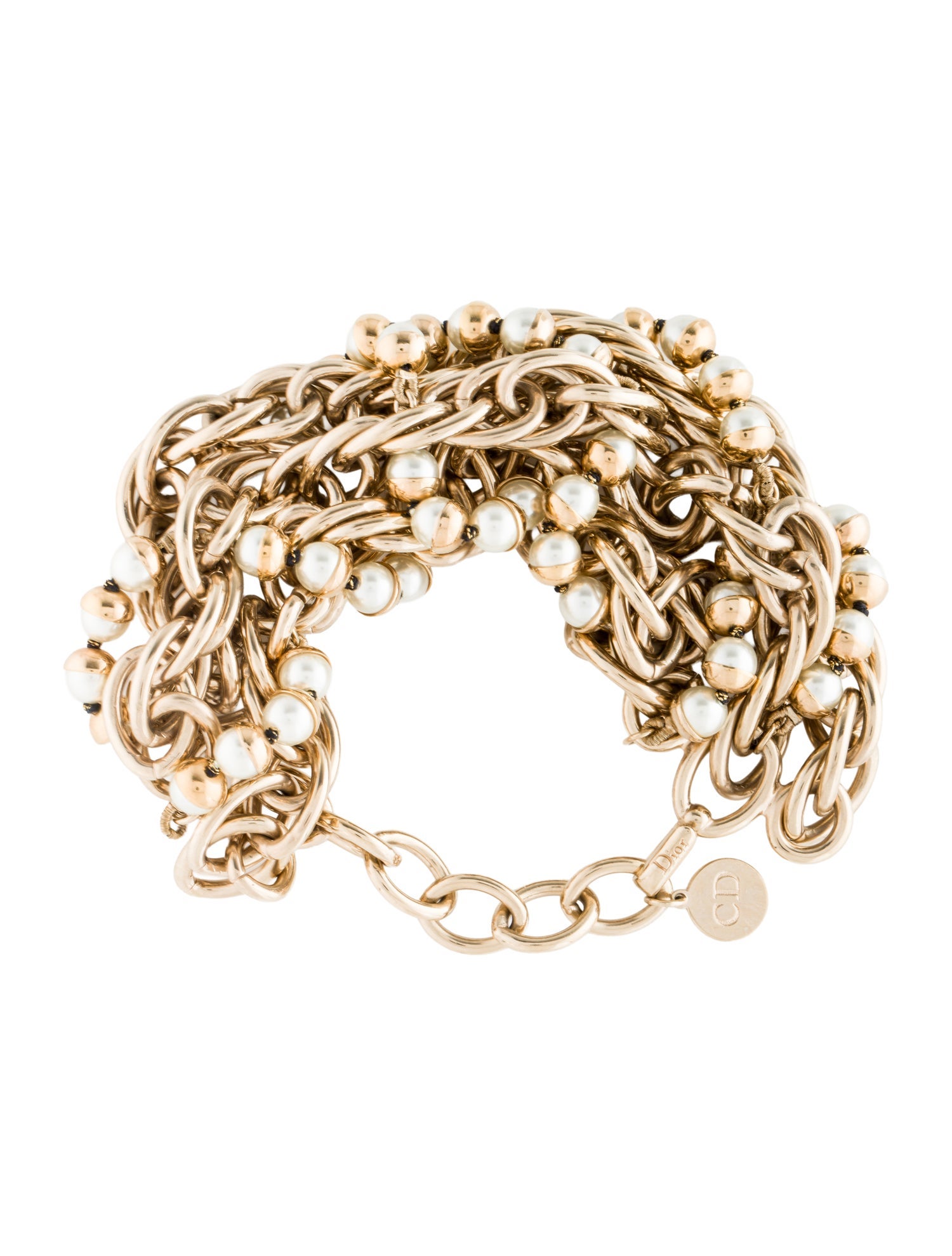 Christian Dior Faux Pearl Mise en Dior Multistrand Bracelet - Link
