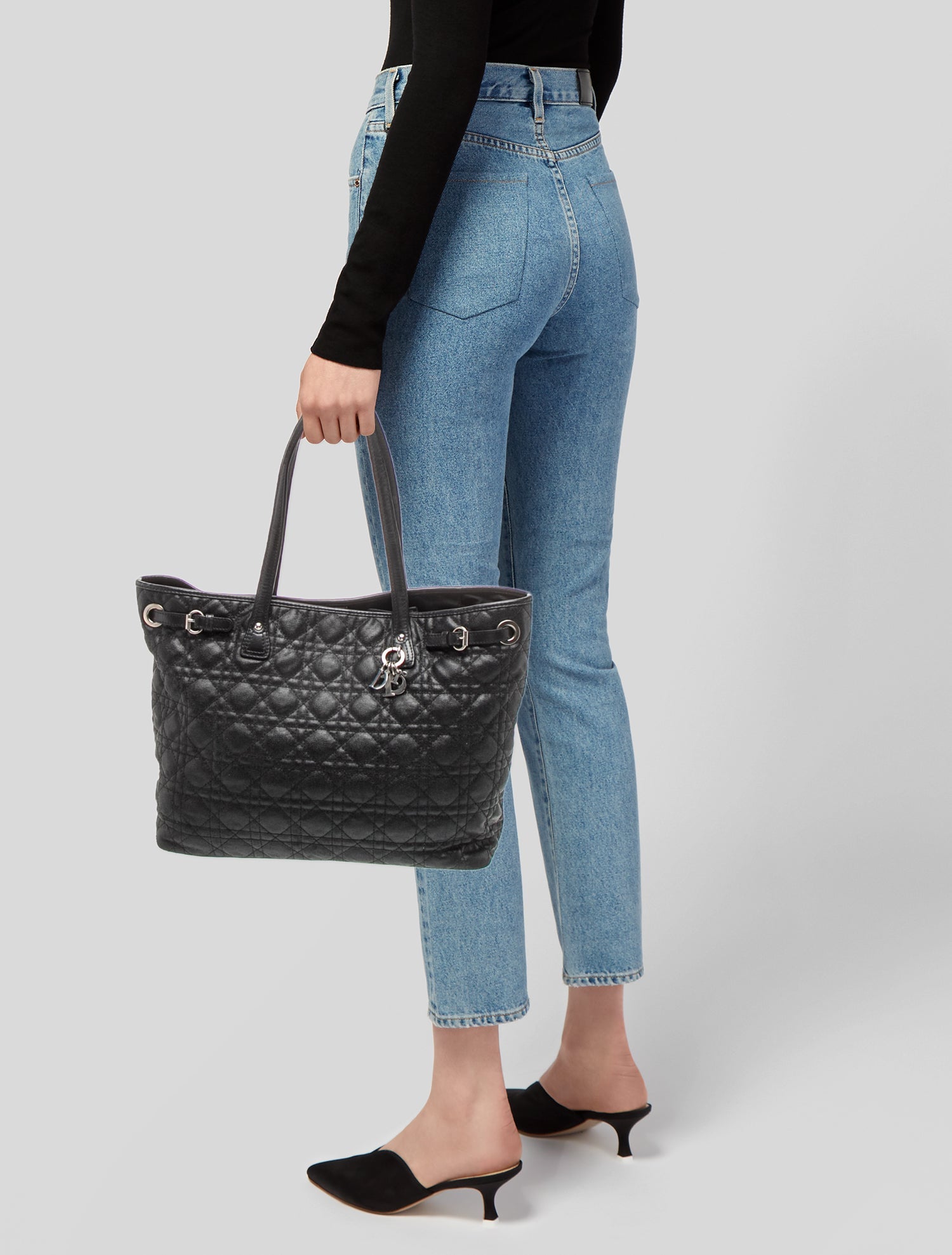 Christian Dior Cannage Panarea Medium - Black Totes, Handbags