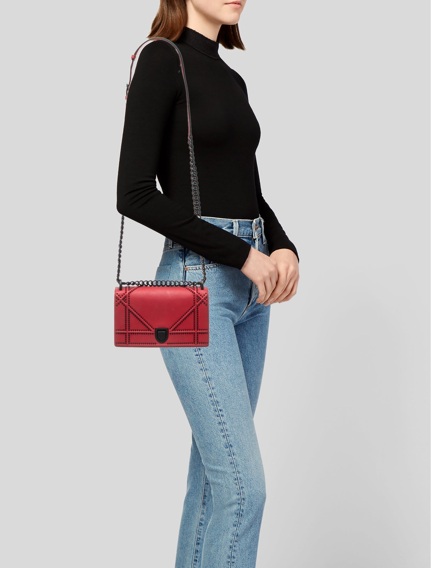 Christian Dior Alligator Saddle Bag - Black Shoulder Bags